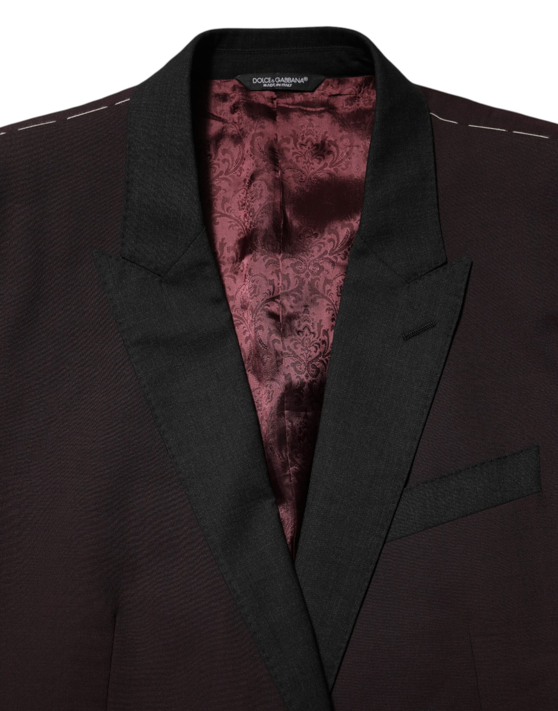 Dolce & Gabbana Maroon Wool 2 Buttons Suit Jacket Blazer | Regal Royce