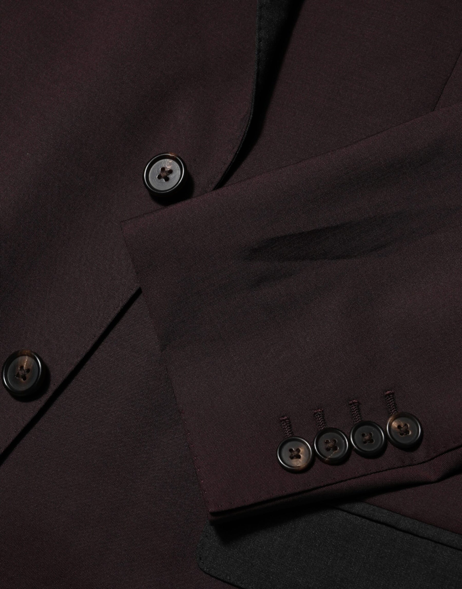 Dolce & Gabbana Maroon Wool 2 Buttons Suit Jacket Blazer | Regal Royce