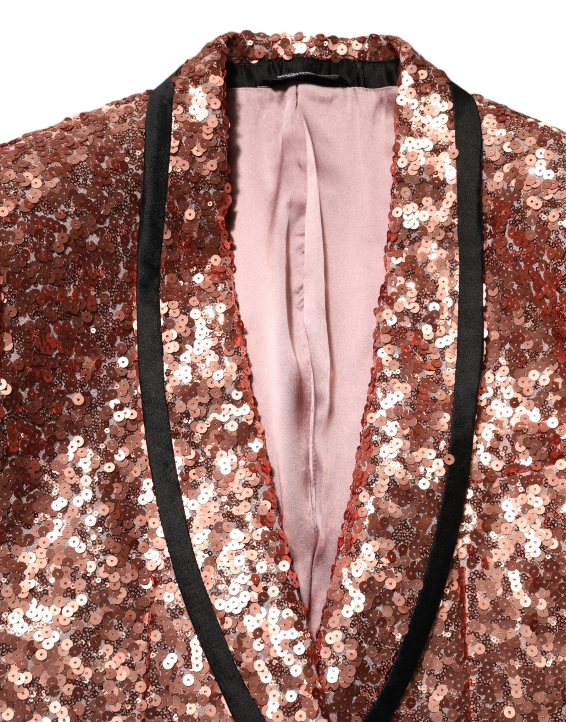 Dolce & Gabbana Pink Sequin SICILIA 1 Button Men Suit Blazer | Regal Royce