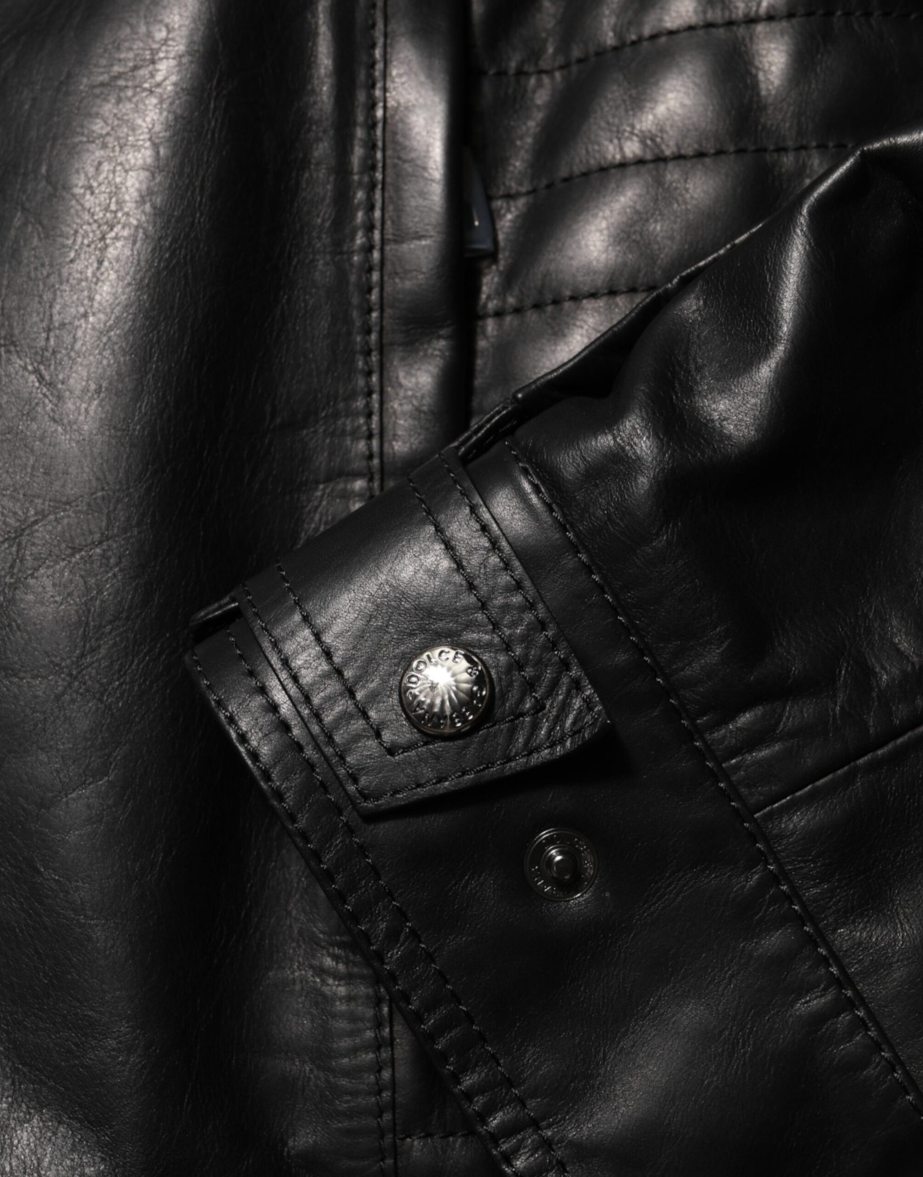 Dolce & Gabbana Black Leather Full Zip Biker Blouson Jacket | Regal Royce