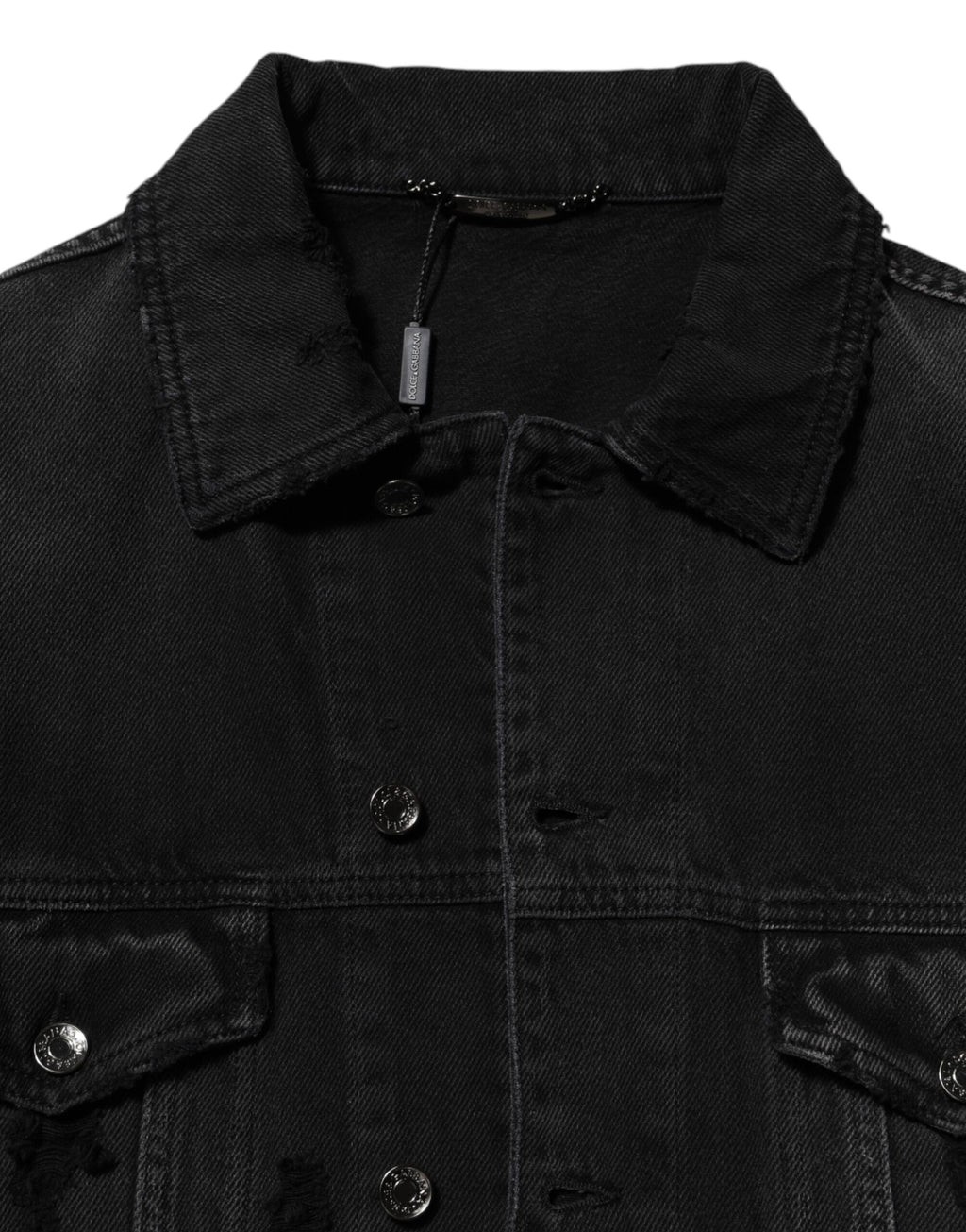 Dolce & Gabbana Black Cotton Stretch Denim Blouson Jacket