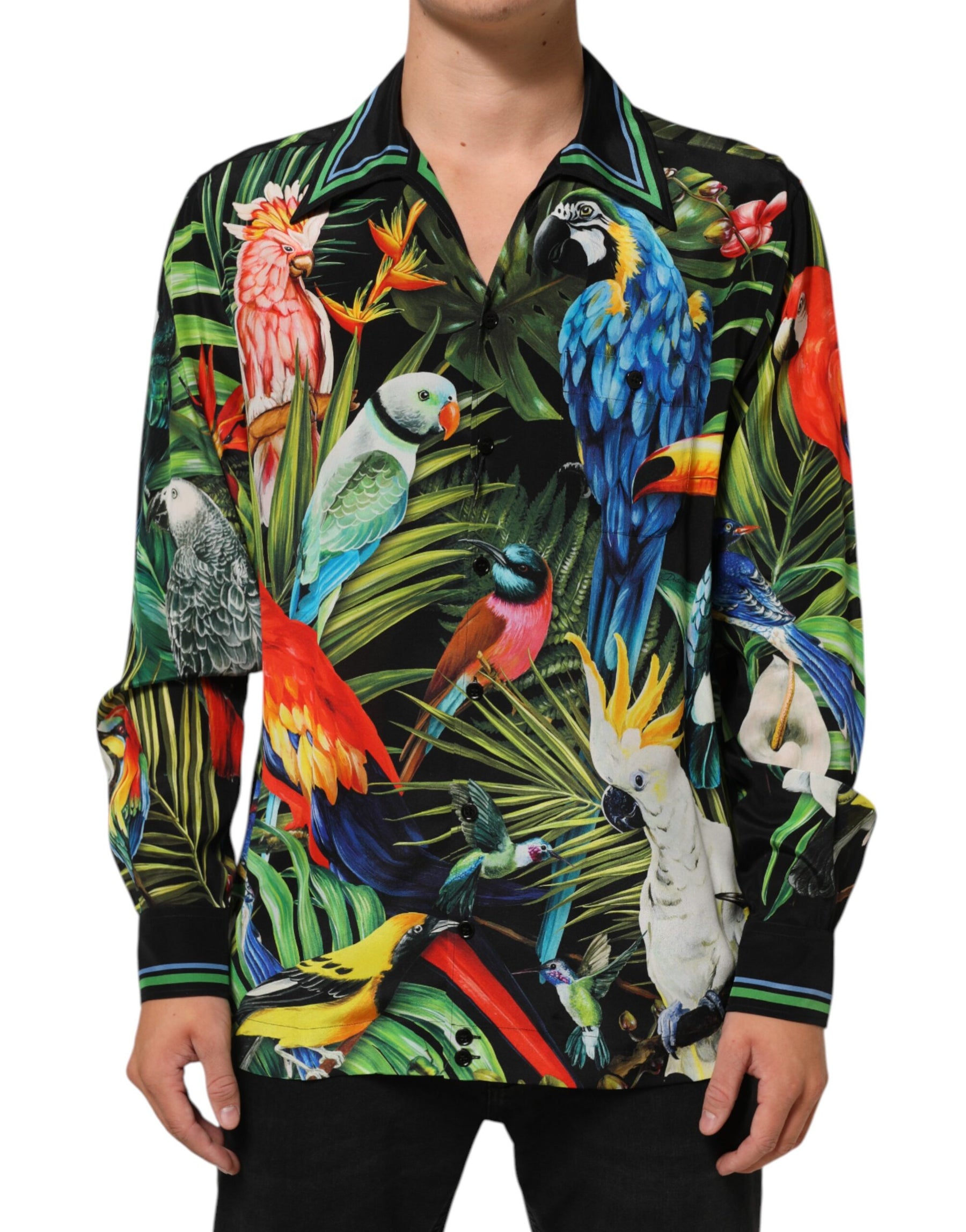 Dolce & Gabbana Multicolor Parrot Print Lounge Casual Shirt | Regal Royce