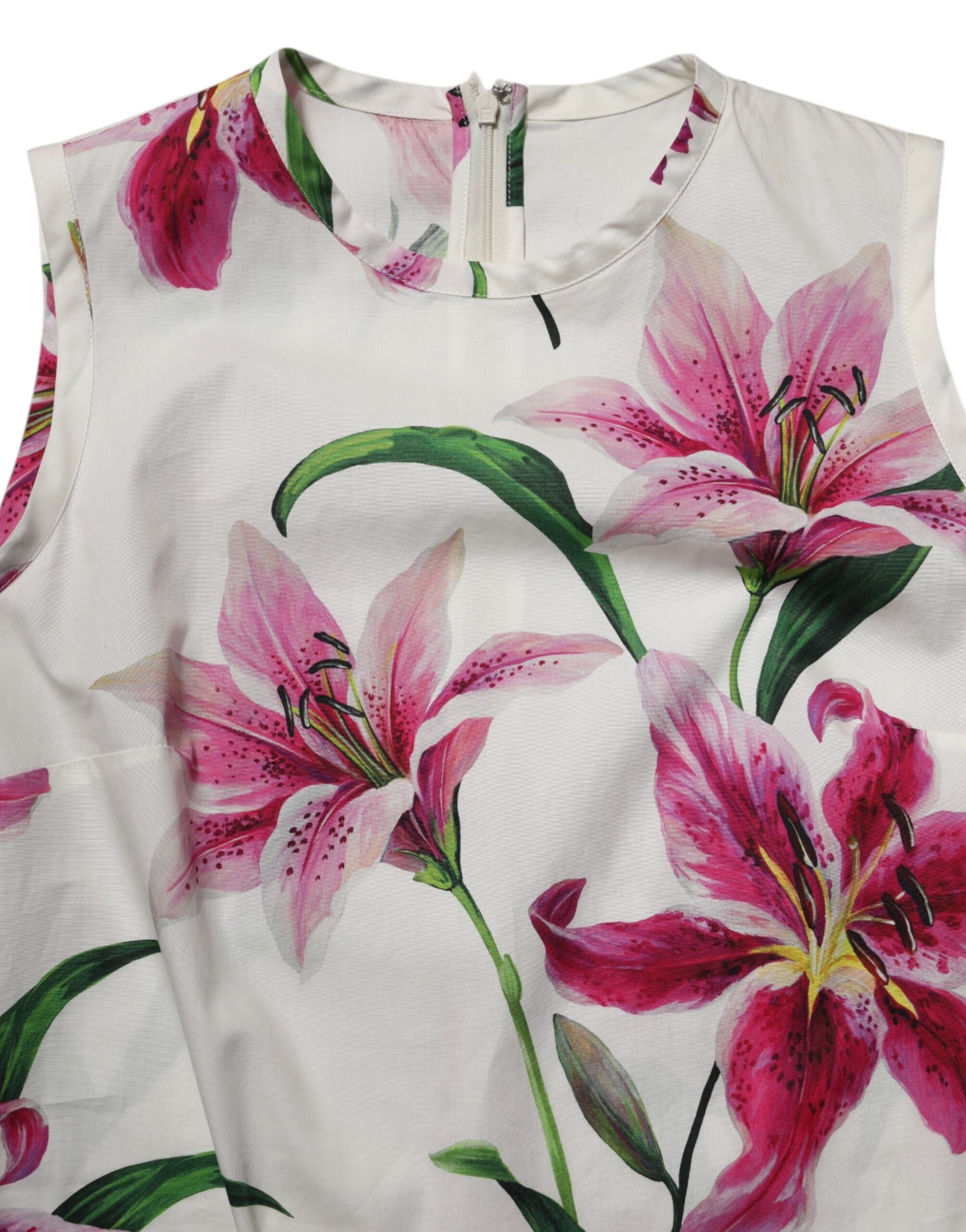 Dolce & Gabbana White Cotton Floral Sleeveless Mini Dress | Regal Royce