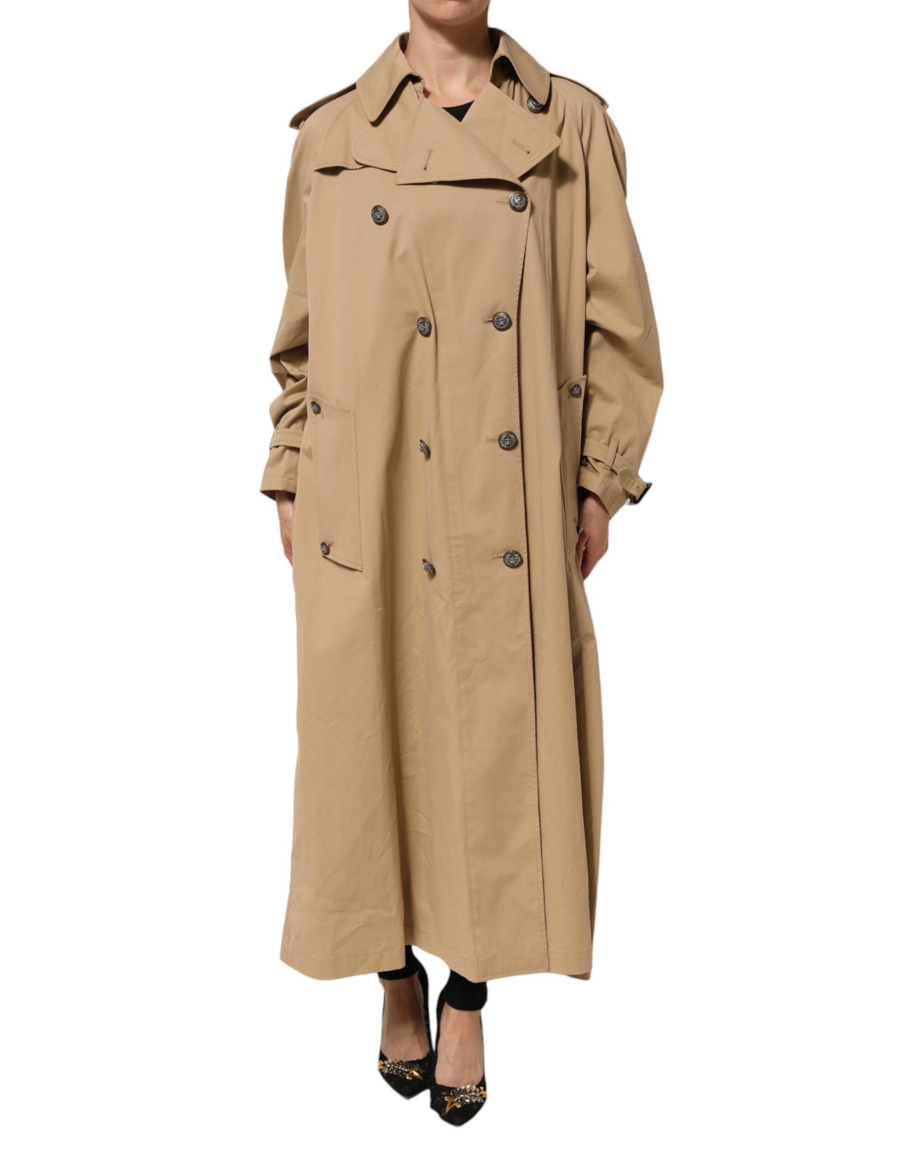 Dolce & Gabbana Khaki Double Breasted Trench Coat Jacket | Regal Royce