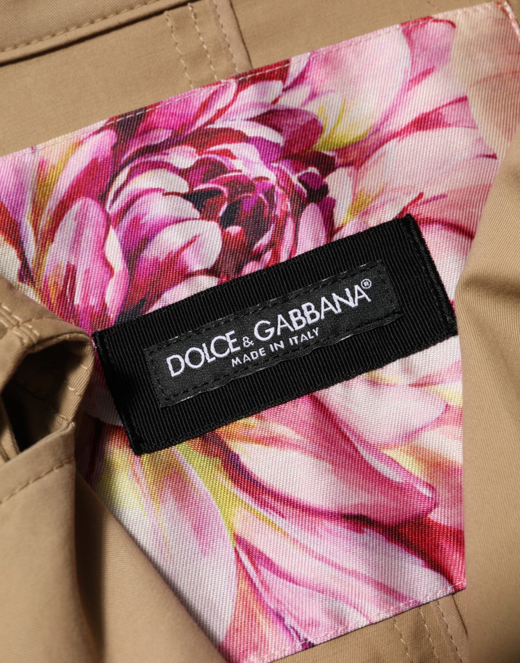 Dolce & Gabbana Khaki Double Breasted Trench Coat Jacket | Regal Royce