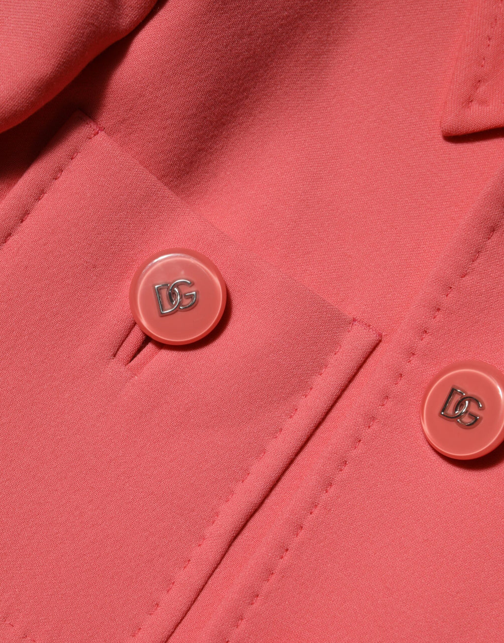 Dolce & Gabbana Pink Buttoned Down Trench Coat Jacket