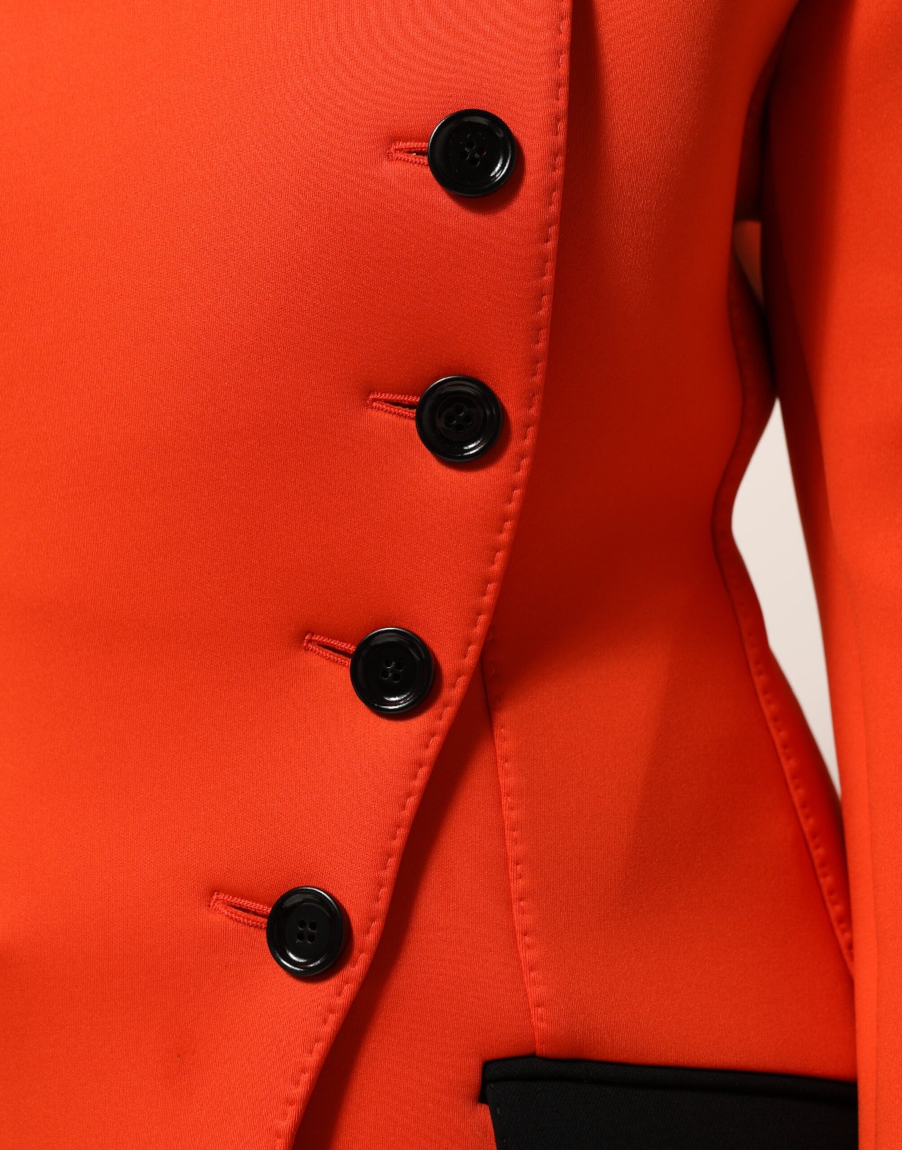 Dolce & Gabbana Red Buttoned Down Women Trench Coat Jacket | Regal Royce