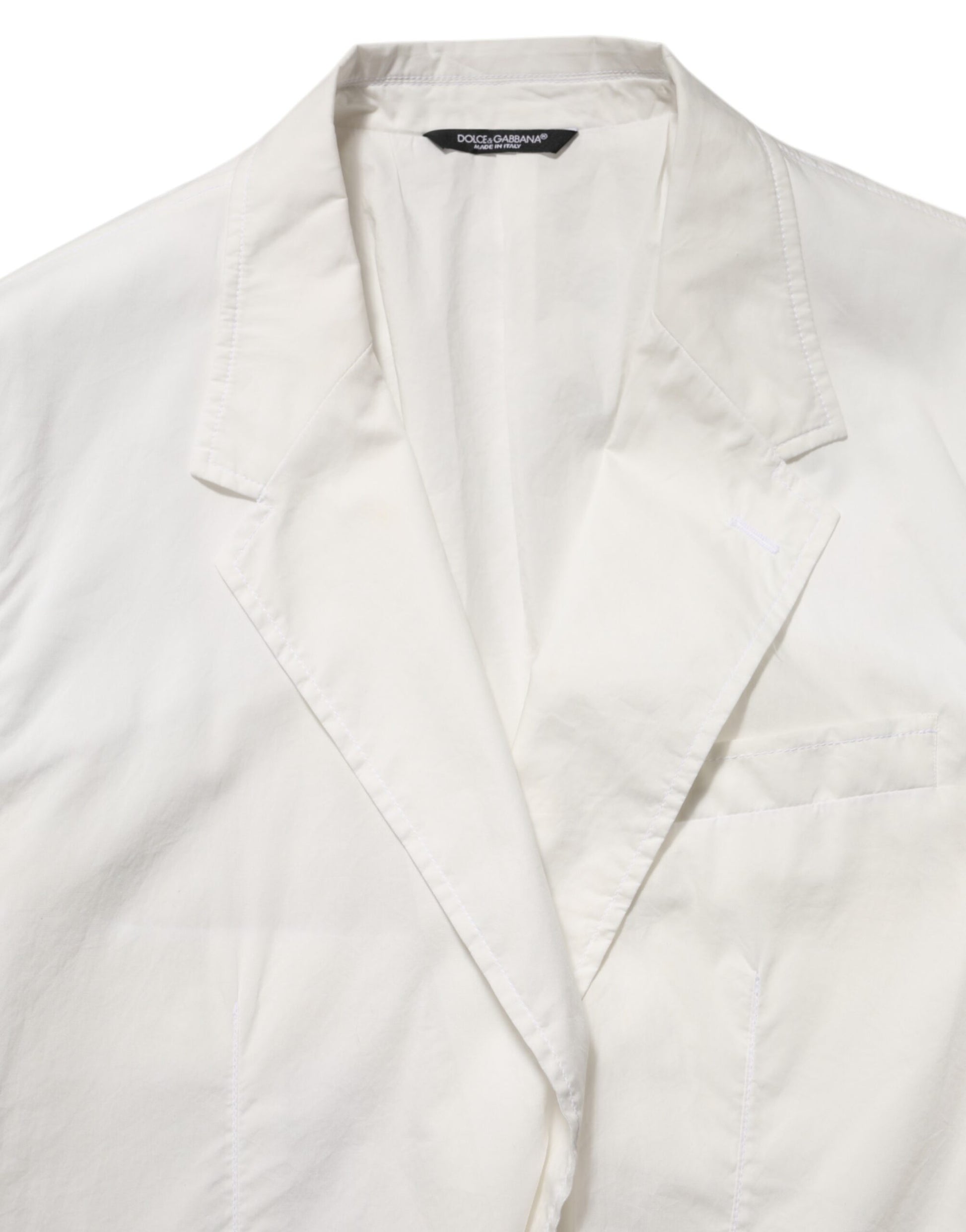 Dolce & Gabbana White Cotton 1 Button Men Suit Blazer