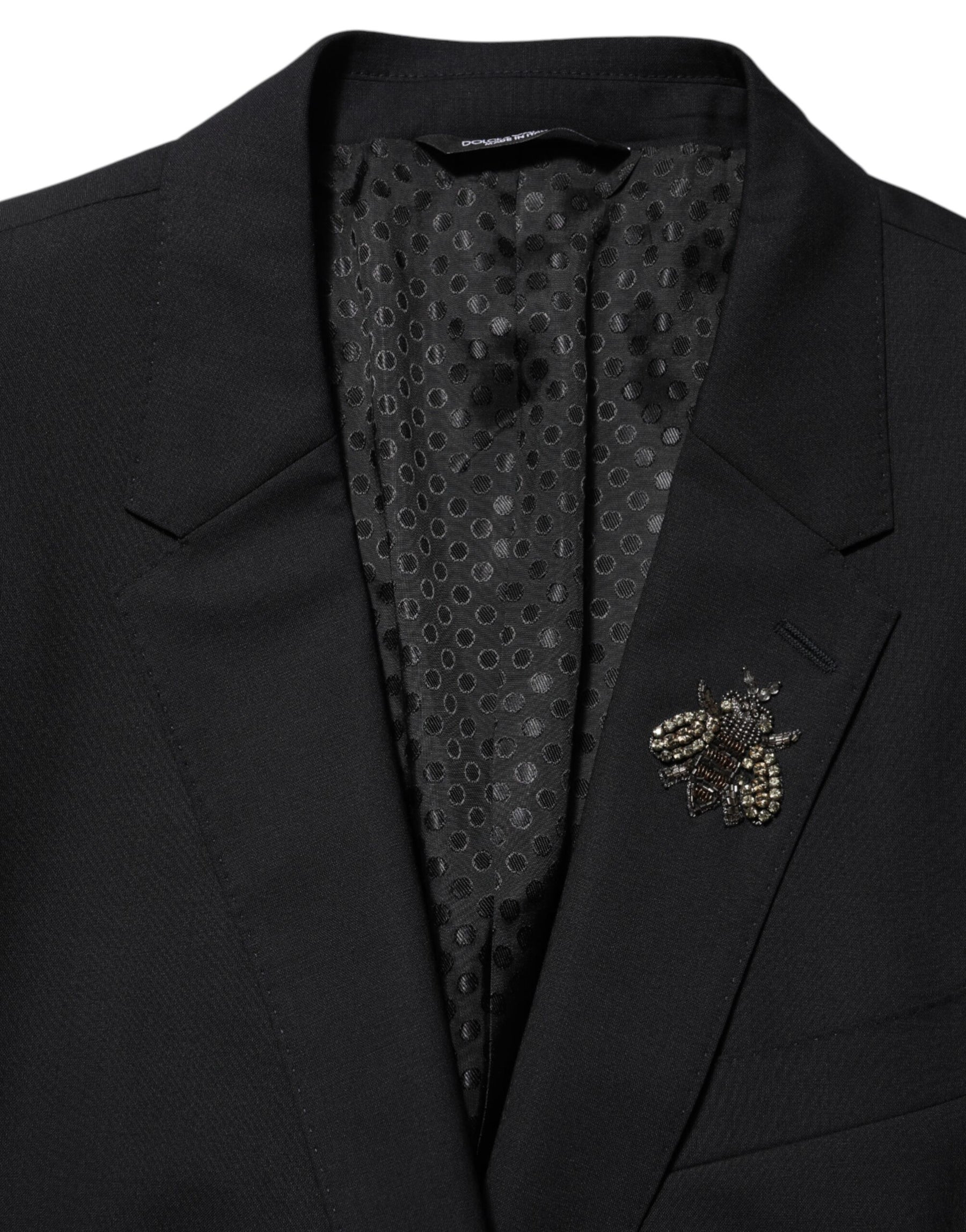 Dolce & Gabbana Black Bee MARTINI 2 Button Men Suit Blazer | Regal Royce