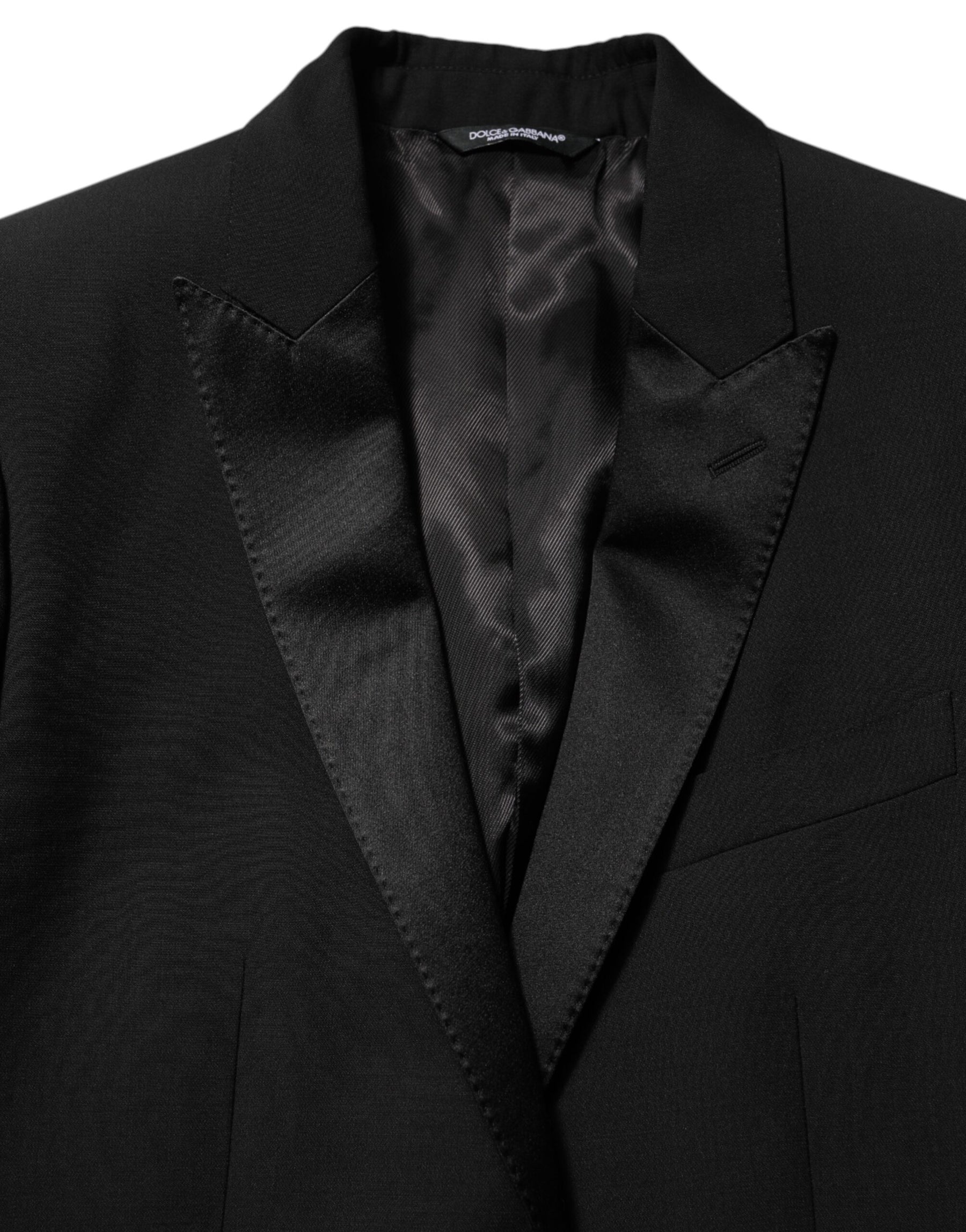 Dolce & Gabbana Black Wool MARTINI 2 Button Men Suit Blazer | Regal Royce
