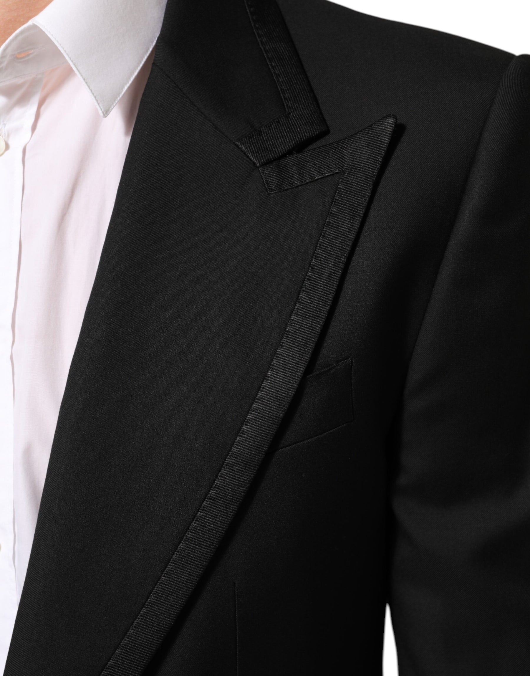 Dolce & Gabbana Black Wool 1 Button Suit Jacket Men Blazer | Regal Royce