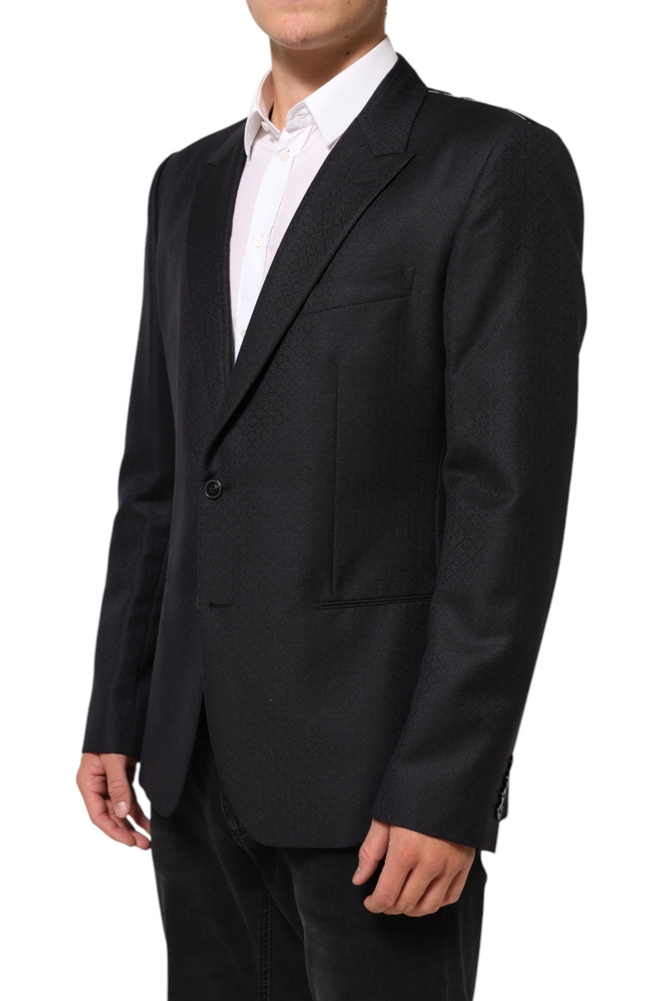 Dolce & Gabbana Black Wool 2 Buttons Suit Jacket Men Blazer | Regal Royce
