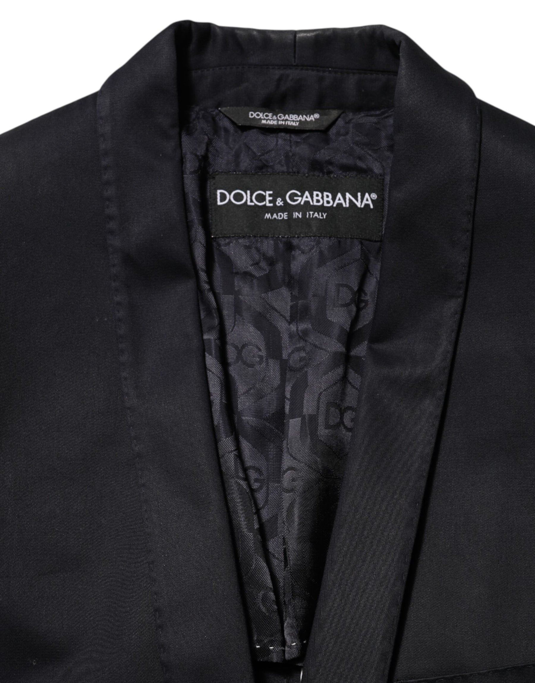 Dolce & Gabbana Black Cotton 1 Button Suit Jacket Blazer | Regal Royce