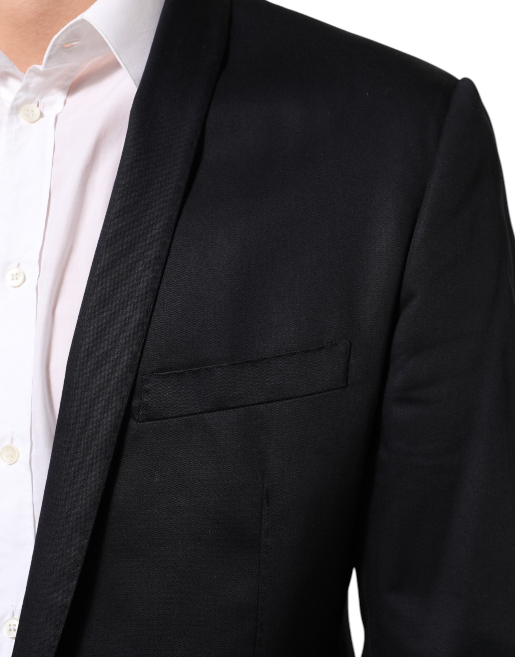 Dolce & Gabbana Black Cotton 1 Button Suit Jacket Blazer | Regal Royce