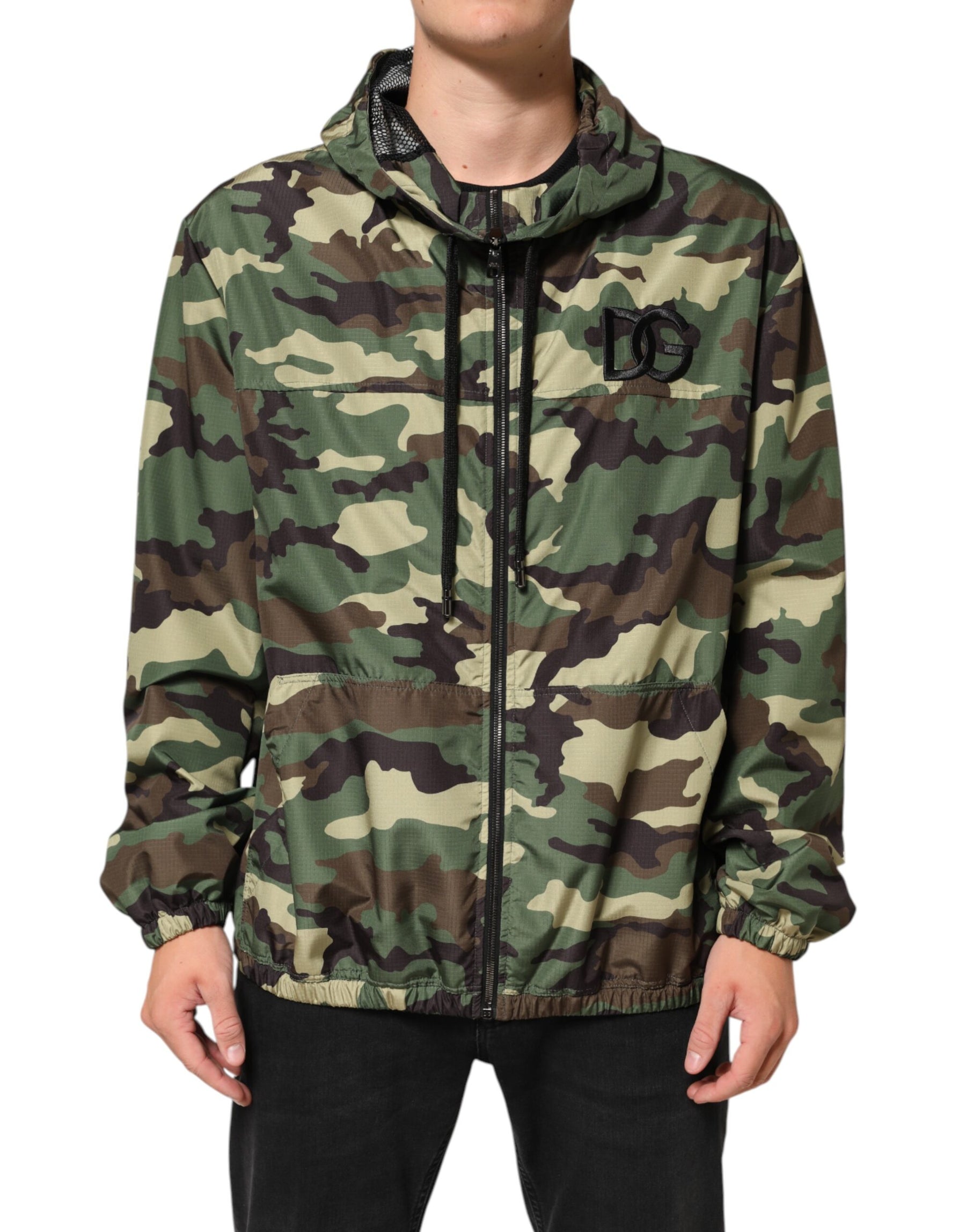 Dolce & Gabbana Green Camouflage Hooded Sweatshirt Jacket | Regal Royce