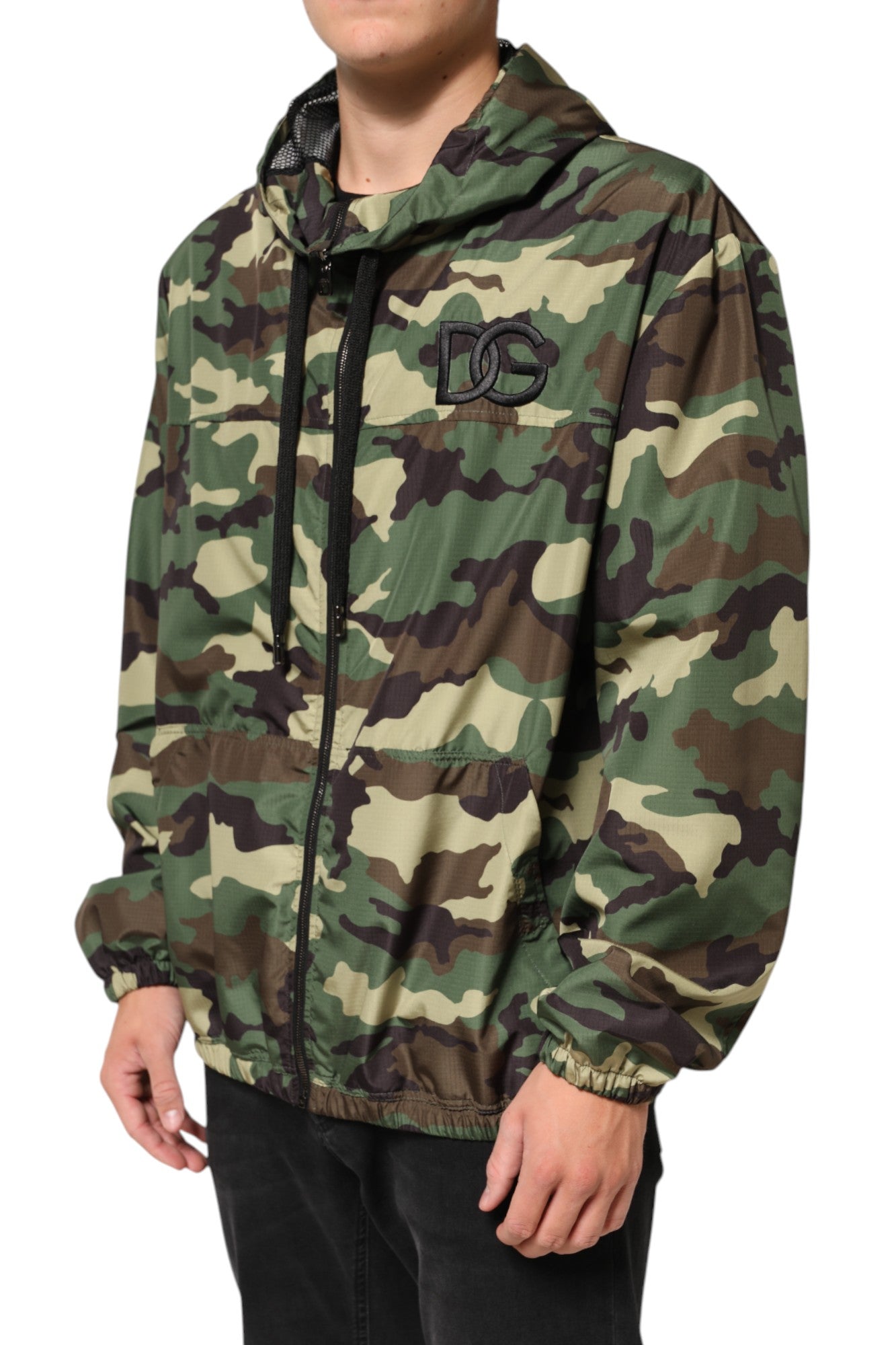 Dolce & Gabbana Green Camouflage Hooded Sweatshirt Jacket | Regal Royce