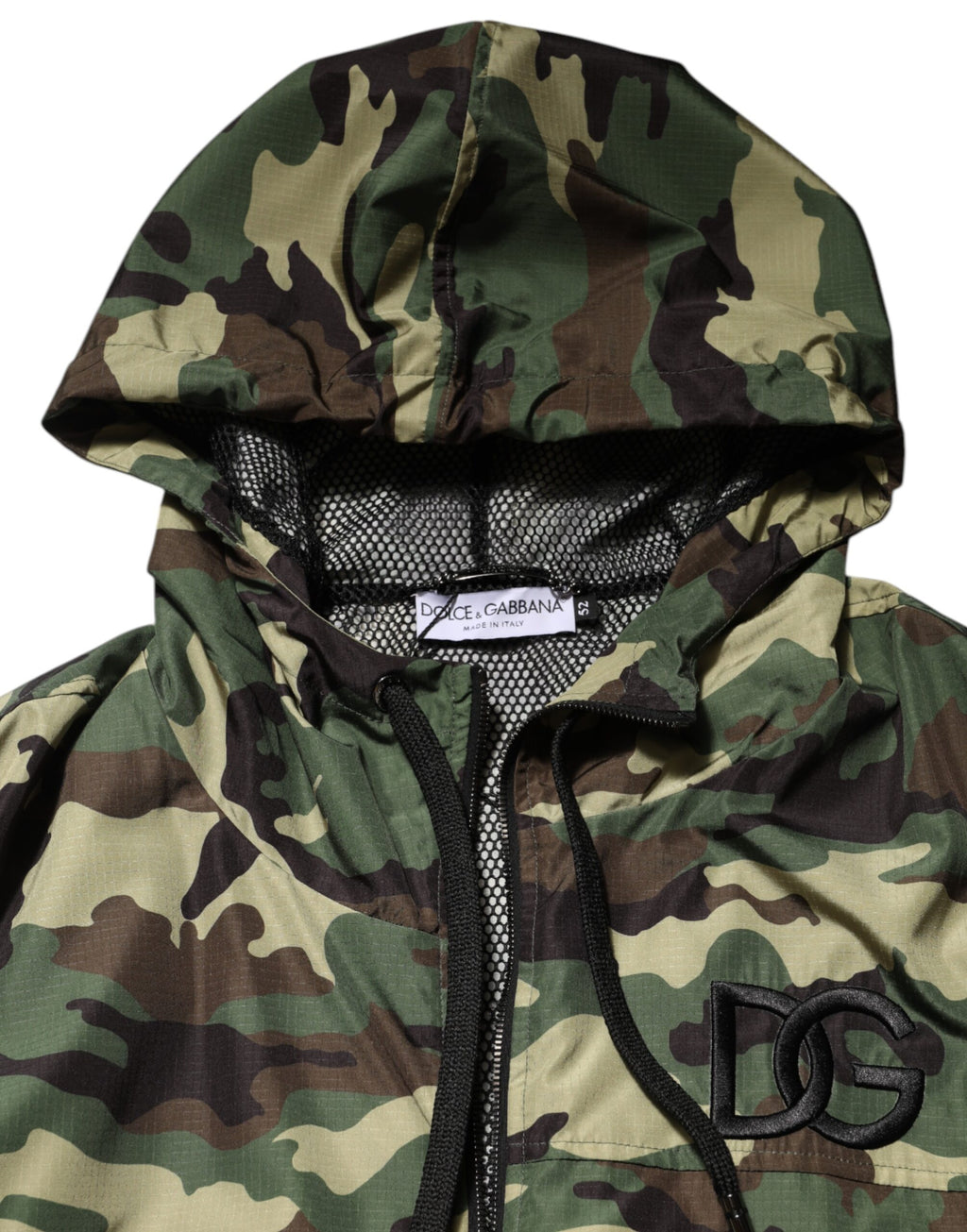 Dolce & Gabbana Green Camouflage Hooded Sweatshirt Jacket