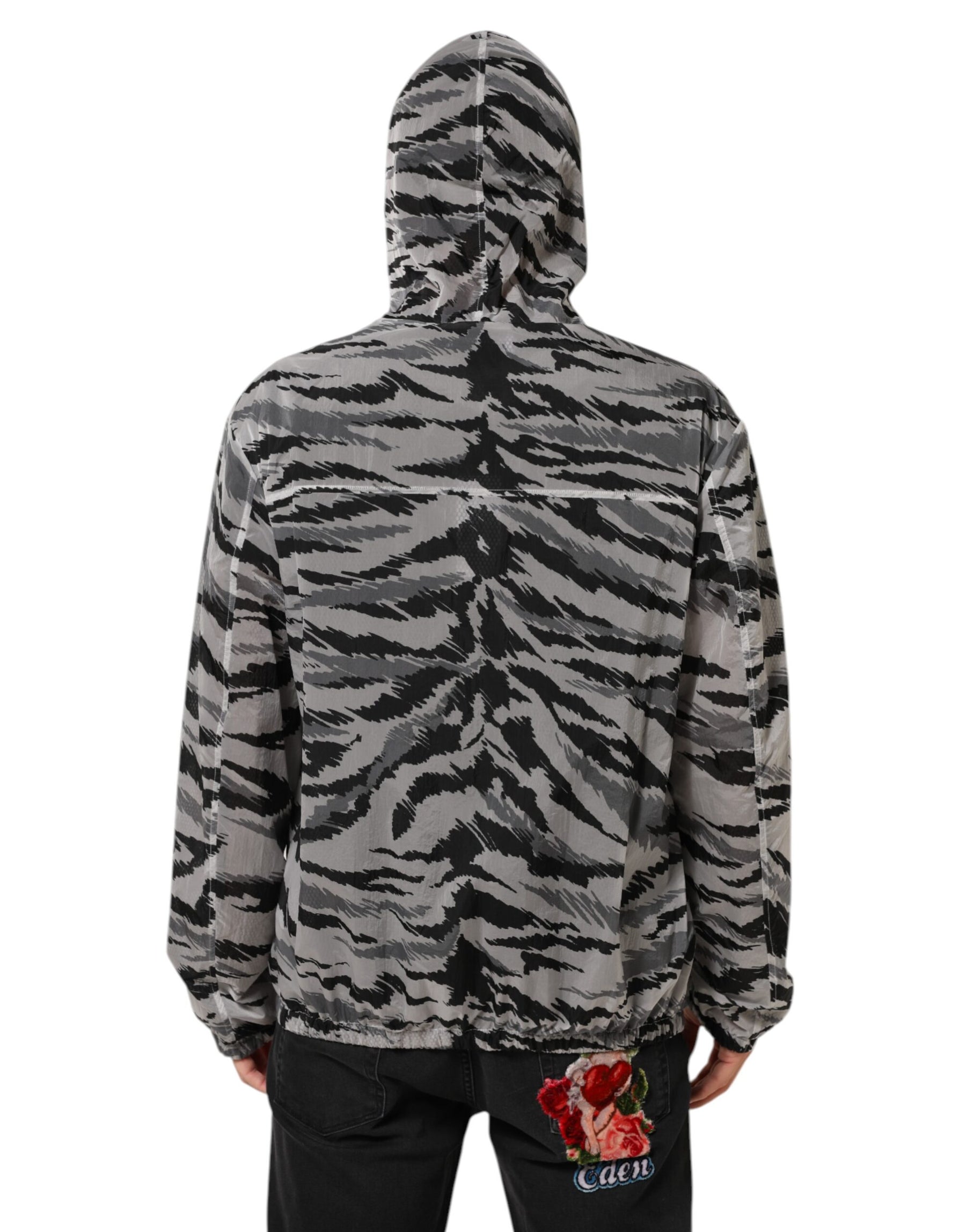 Dolce & Gabbana Gray Camouflage Hooded Sweatshirt Jacket | Regal Royce