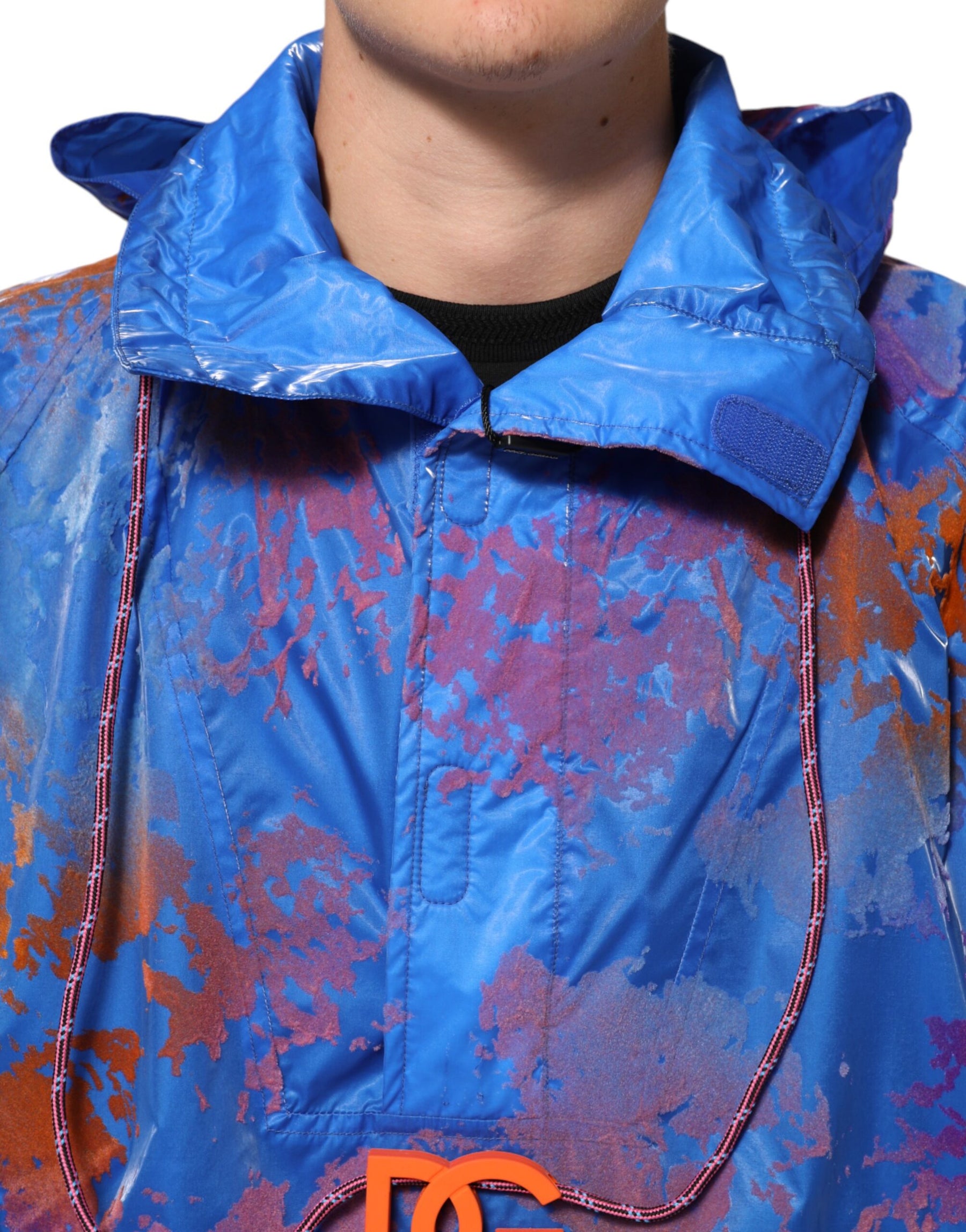 Dolce & Gabbana Blue Tie Dye Logo Hooded Sweatshirt Jacket | Regal Royce