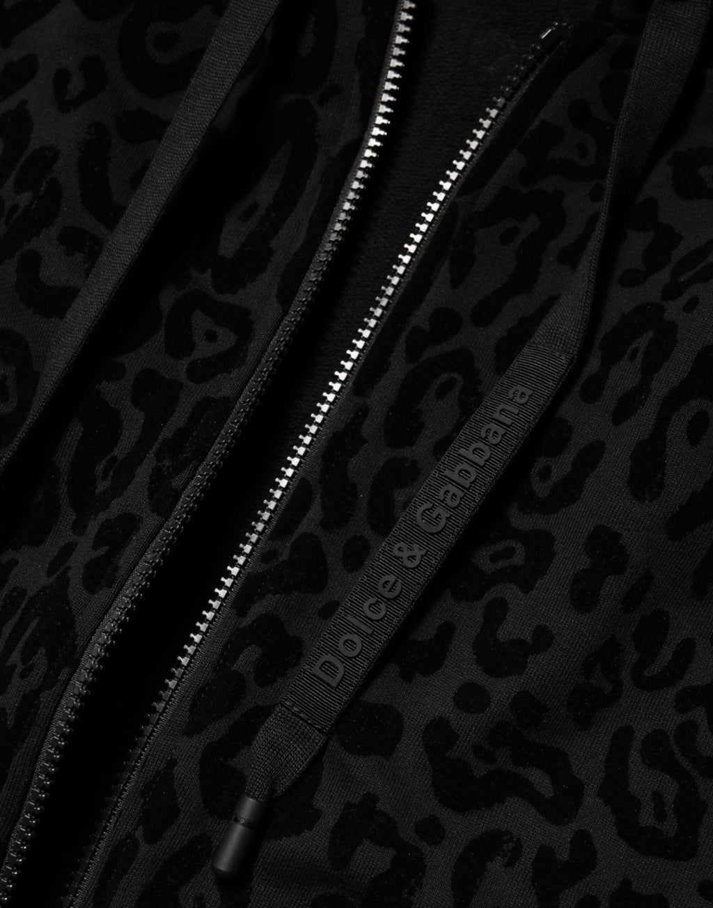 Dolce & Gabbana Black Cotton Hooded Full Zip Bomber Jacket