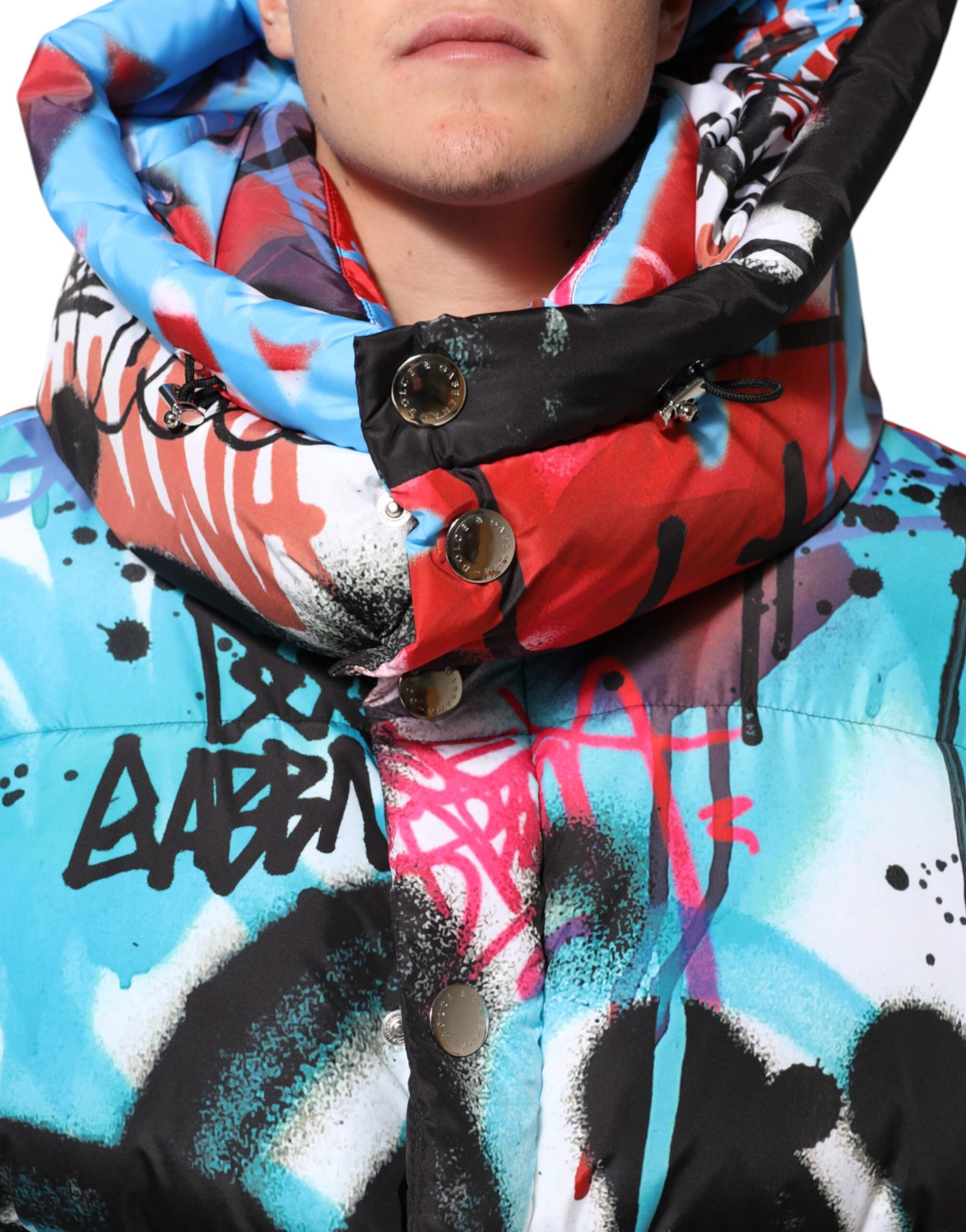 Dolce & Gabbana Multicolor Graffiti Hooded Sportswear Vest Jacket | Regal Royce