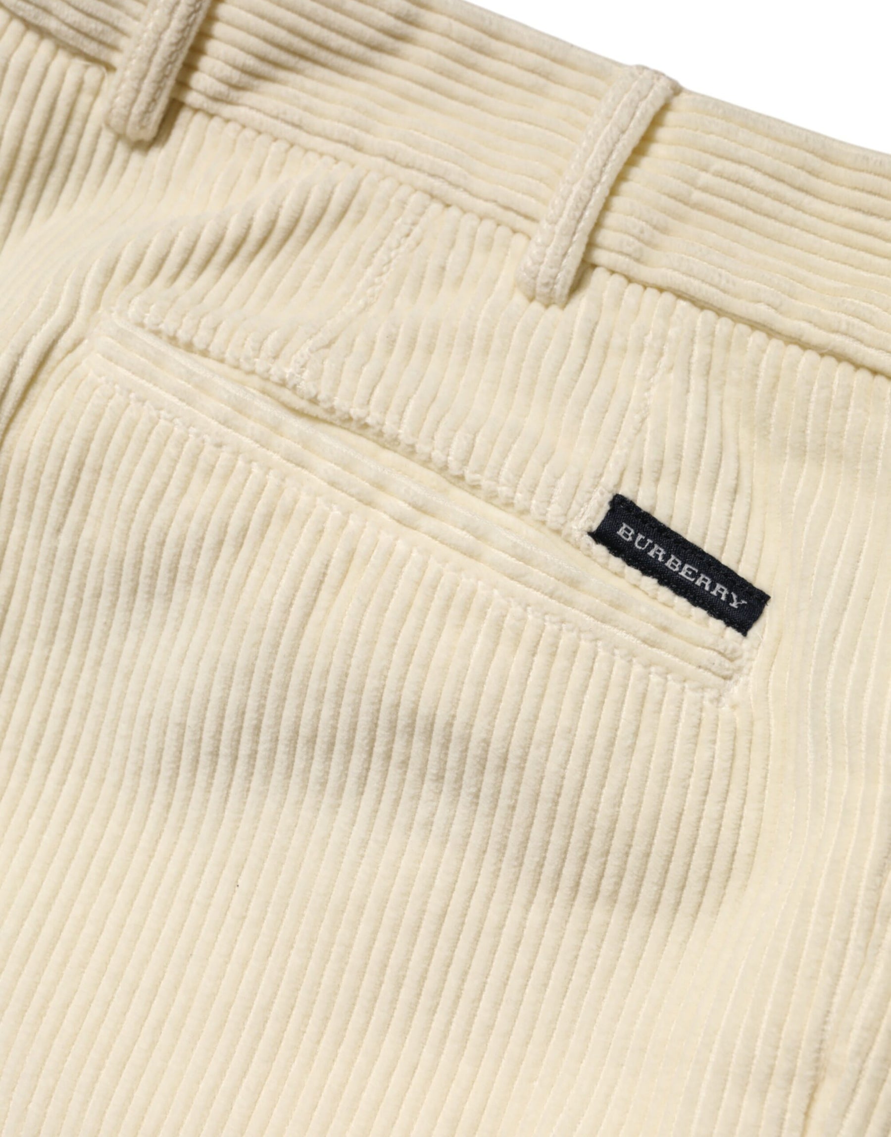 Burberry Beige Corduroy Cotton Straight Men Trouser Pants | Regal Royce