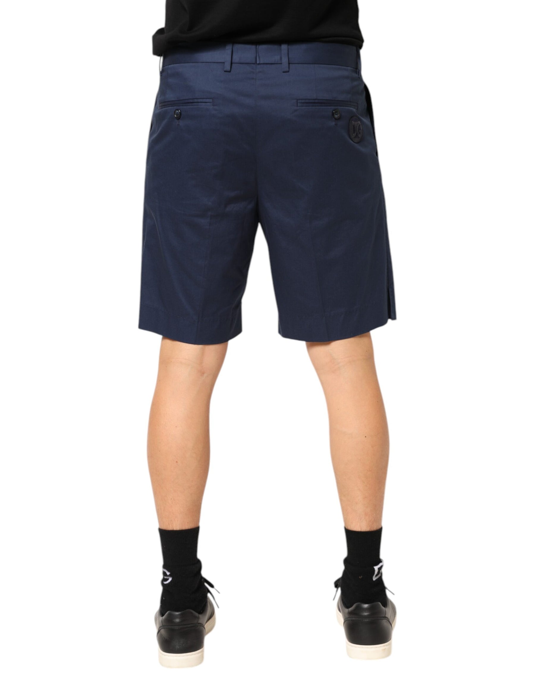 Dolce & Gabbana Blue Cotton Stretch Mid Waist Bermuda Shorts | Regal Royce