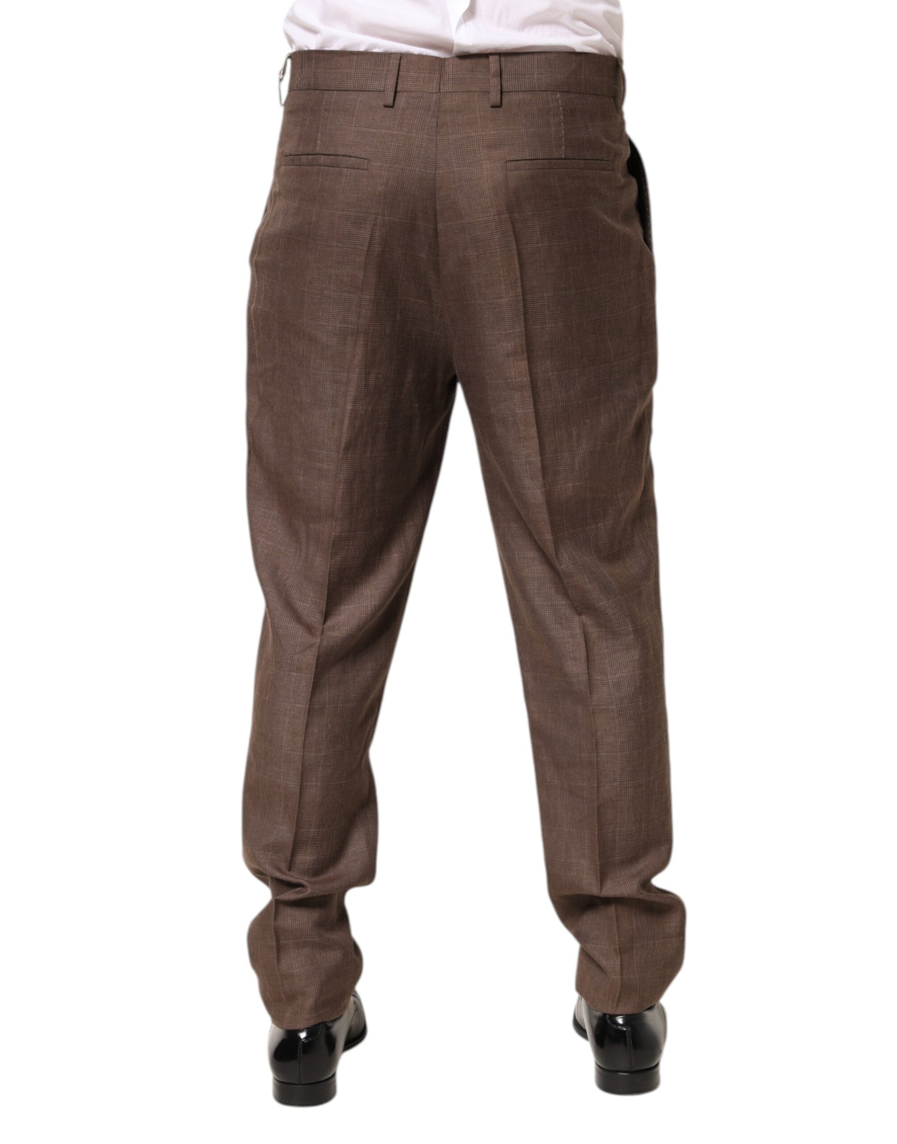 Brunello Cucinelli Brown Wool Mid Waist Dress Trouser Pants | Regal Royce