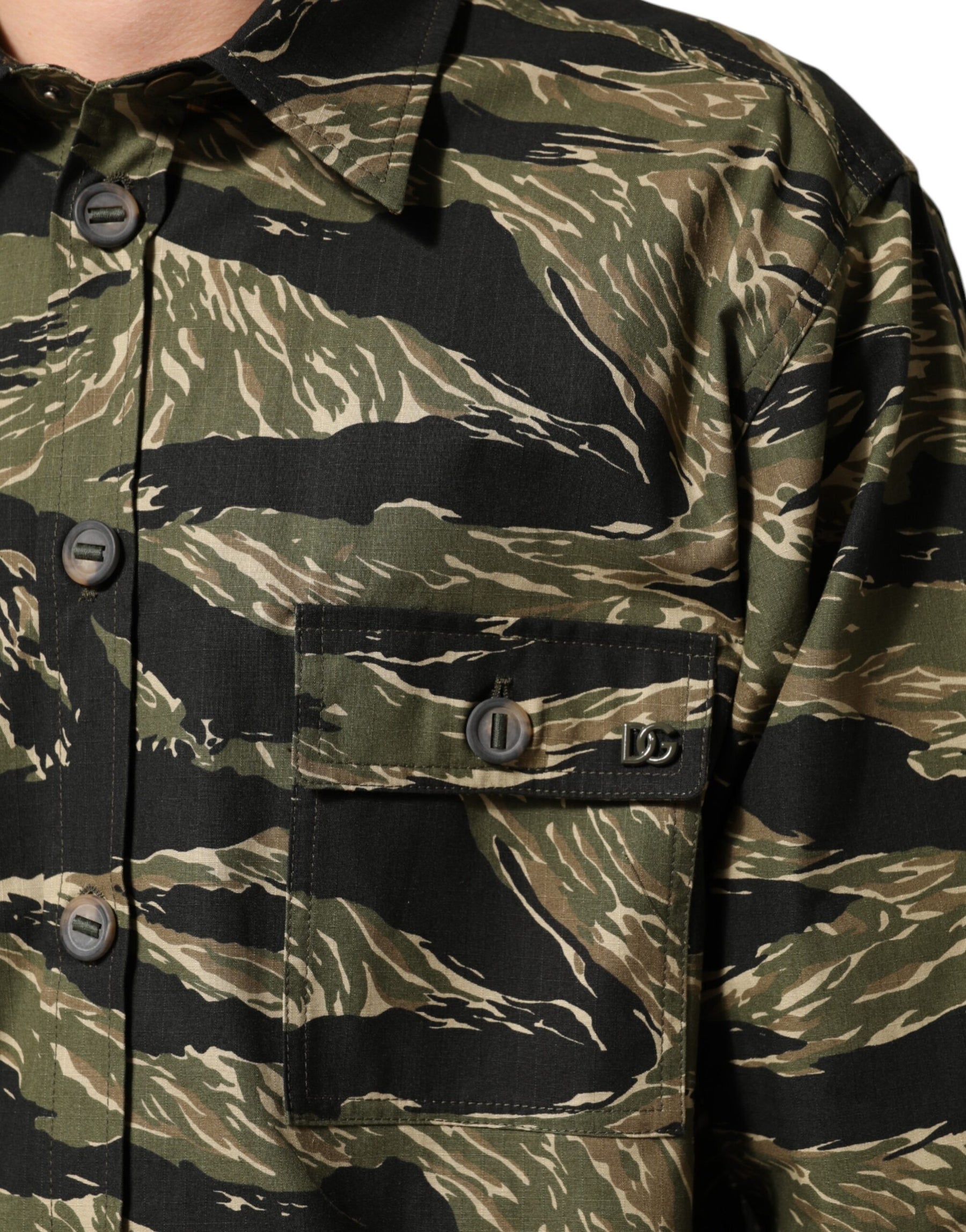 Dolce & Gabbana Multicolor Camouflage Cotton Casual Shirt | Regal Royce