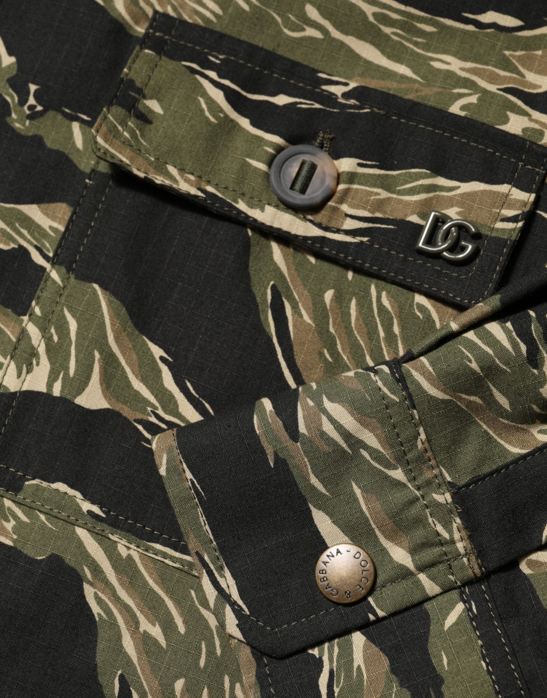 Dolce & Gabbana Multicolor Camouflage Cotton Casual Shirt | Regal Royce