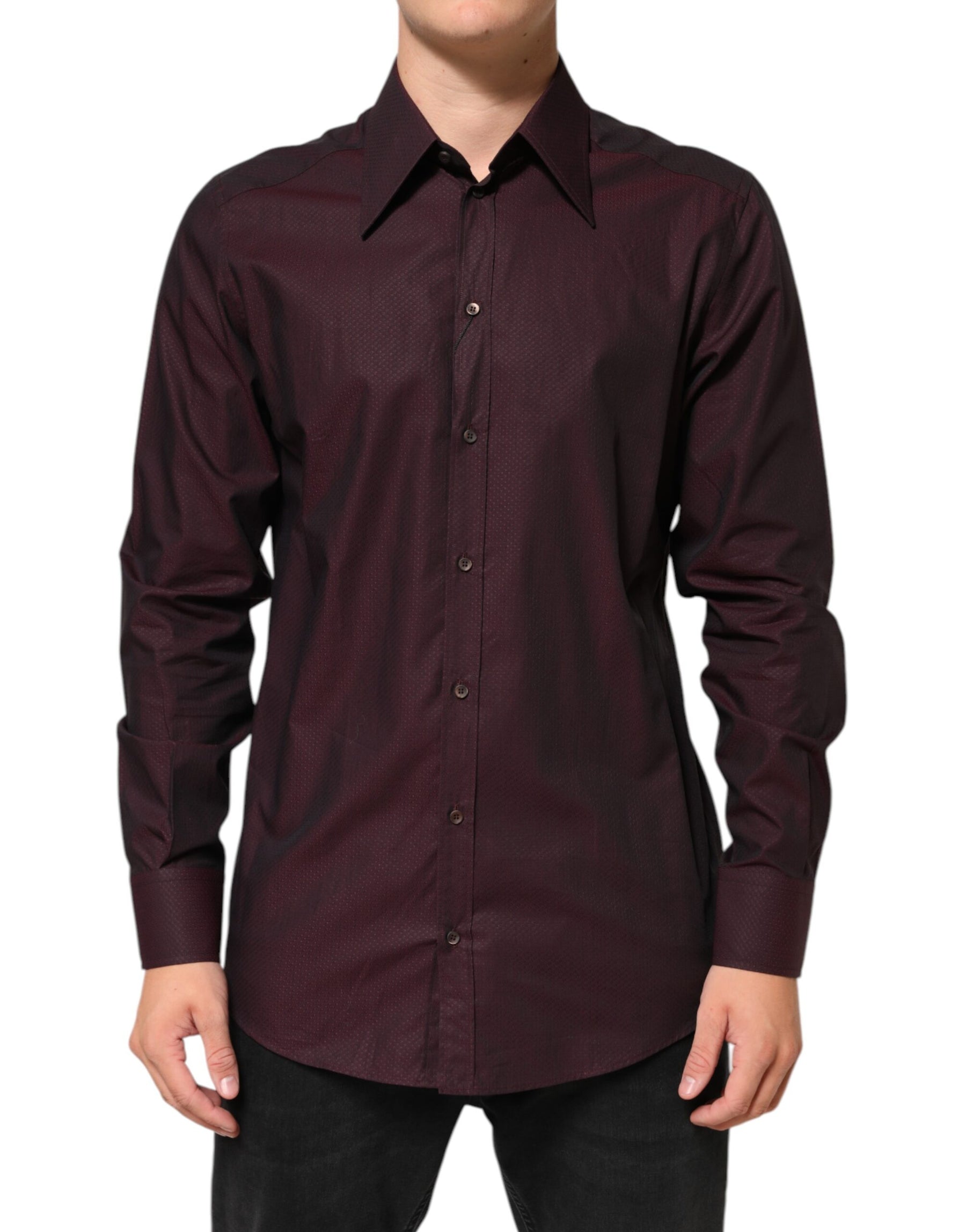 Dolce & Gabbana Violet GOLD Cotton Collared Dress Formal Shirt | Regal Royce