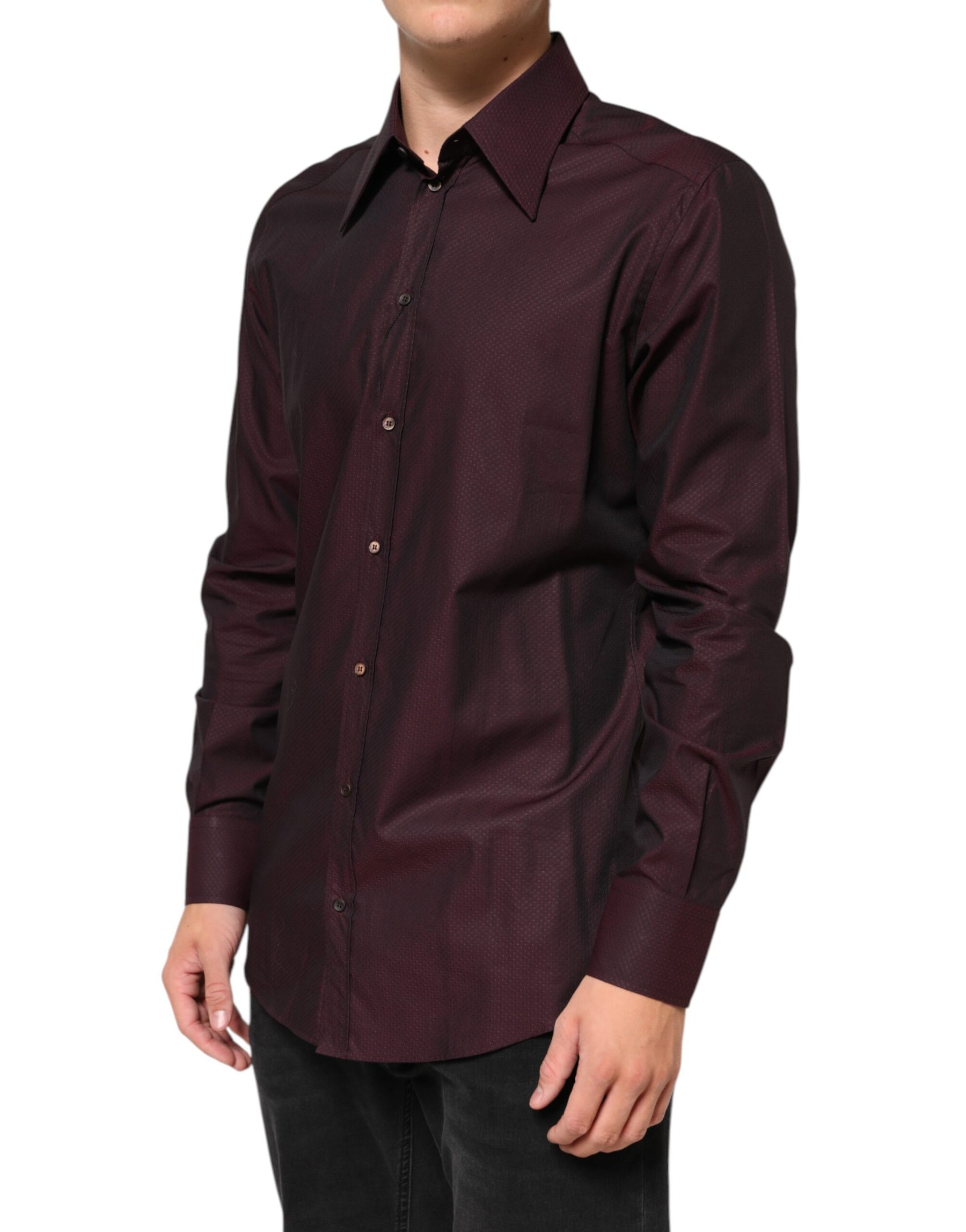 Dolce & Gabbana Violet GOLD Cotton Collared Dress Formal Shirt | Regal Royce