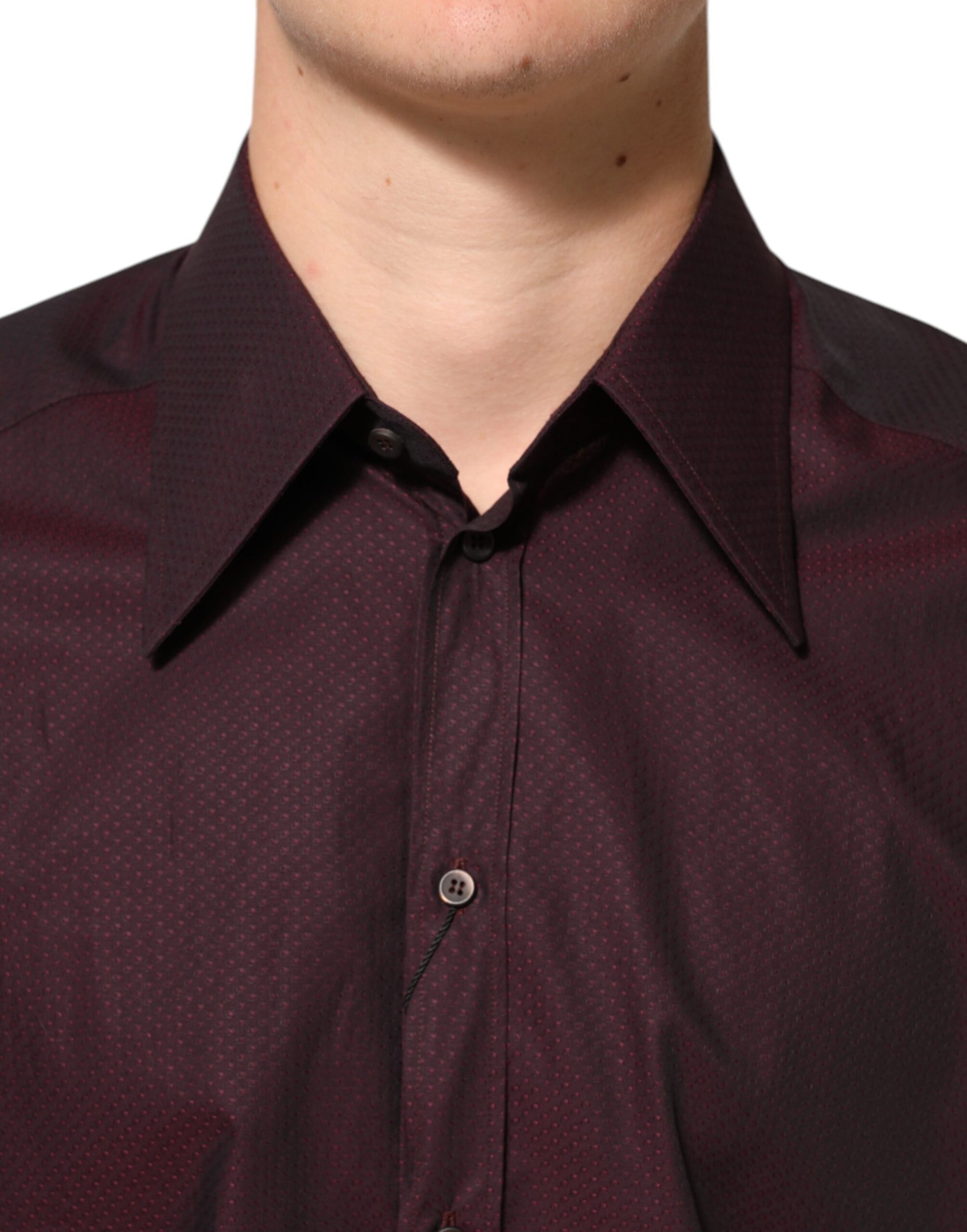 Dolce & Gabbana Violet GOLD Cotton Collared Dress Formal Shirt