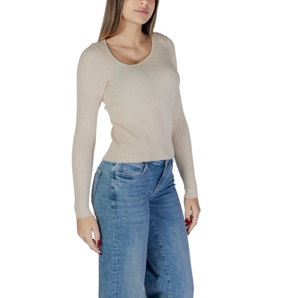 Vila Clothes Beige Viscose Sweatshirt | Regal Royce