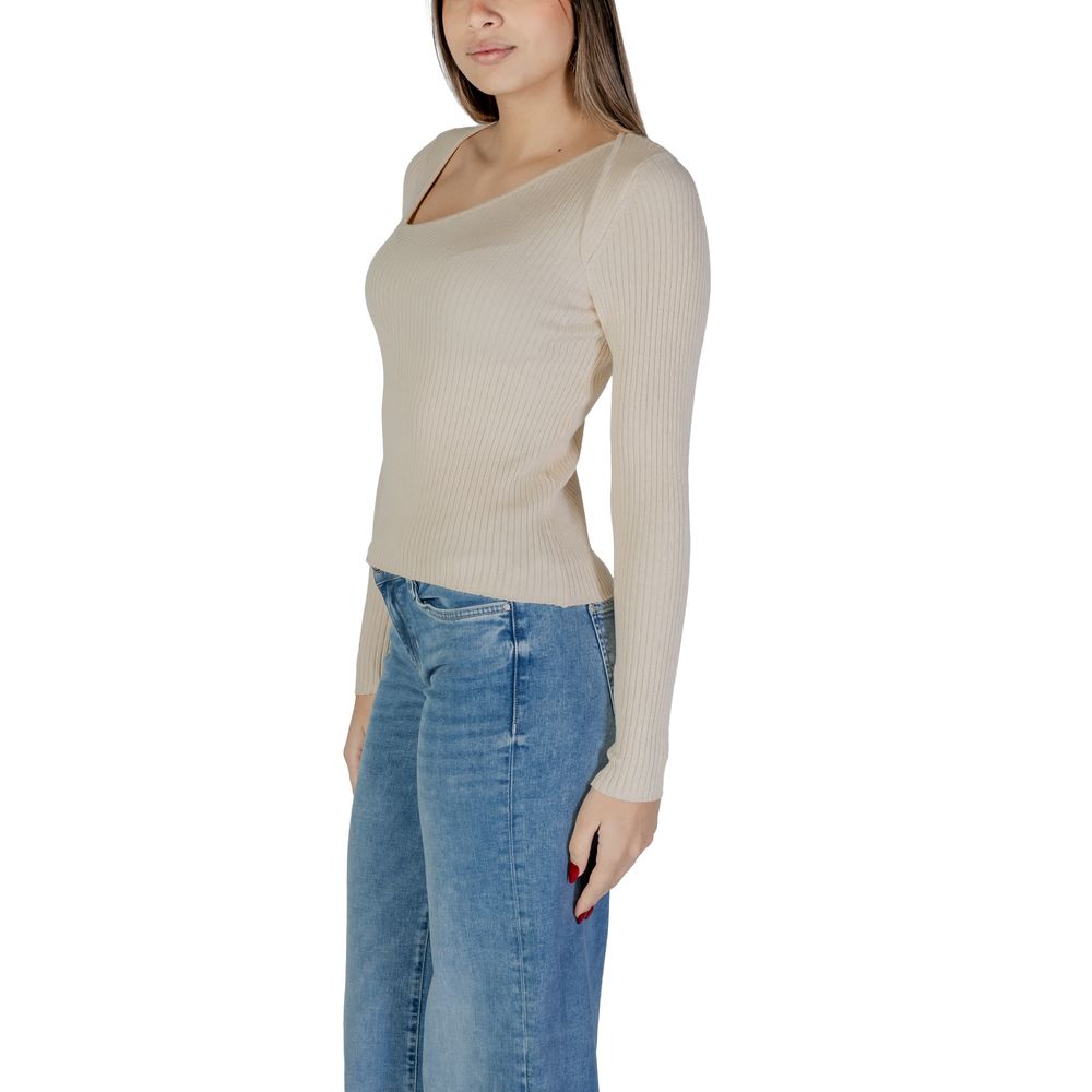 Vila Clothes Beige Viscose Sweatshirt | Regal Royce