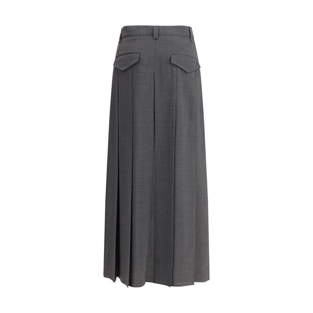 Brunello Cucinelli Gray Polyester Long Skirt | Regal Royce