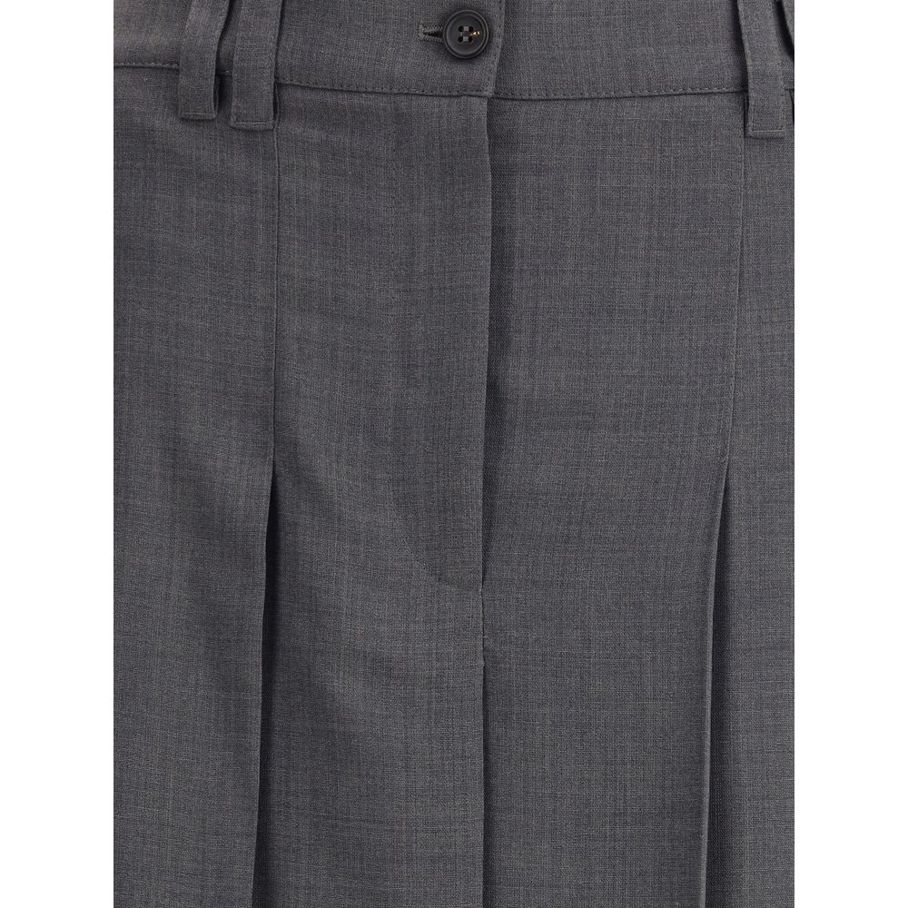 Brunello Cucinelli Gray Polyester Long Skirt | Regal Royce