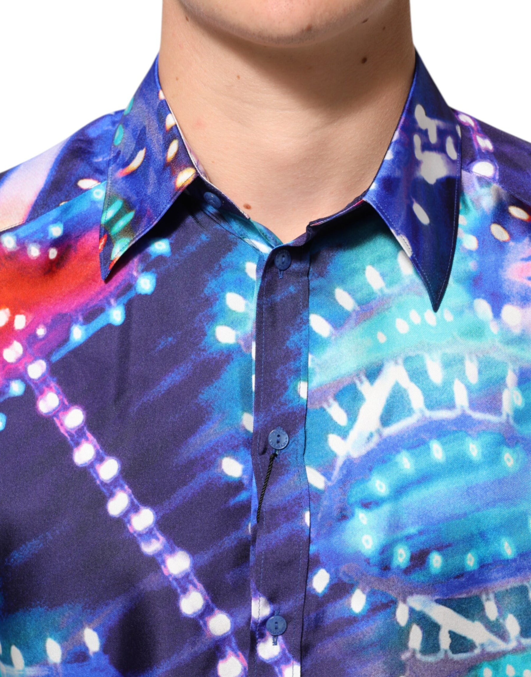 Dolce & Gabbana Multicolor Luminarie MARTINI Slim Men Shirt | Regal Royce