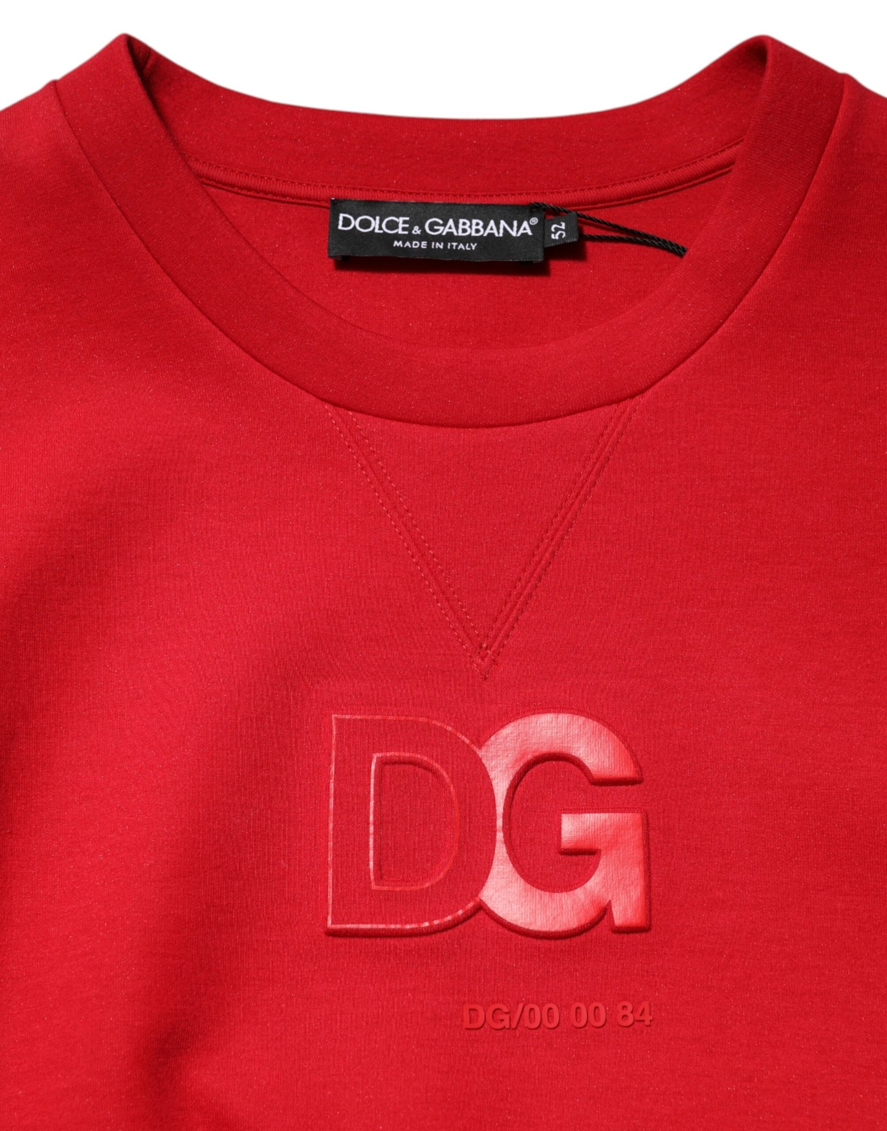 Dolce & Gabbana Red DG Logo Crew Neck Men Sweatshirt Sweater | Regal Royce