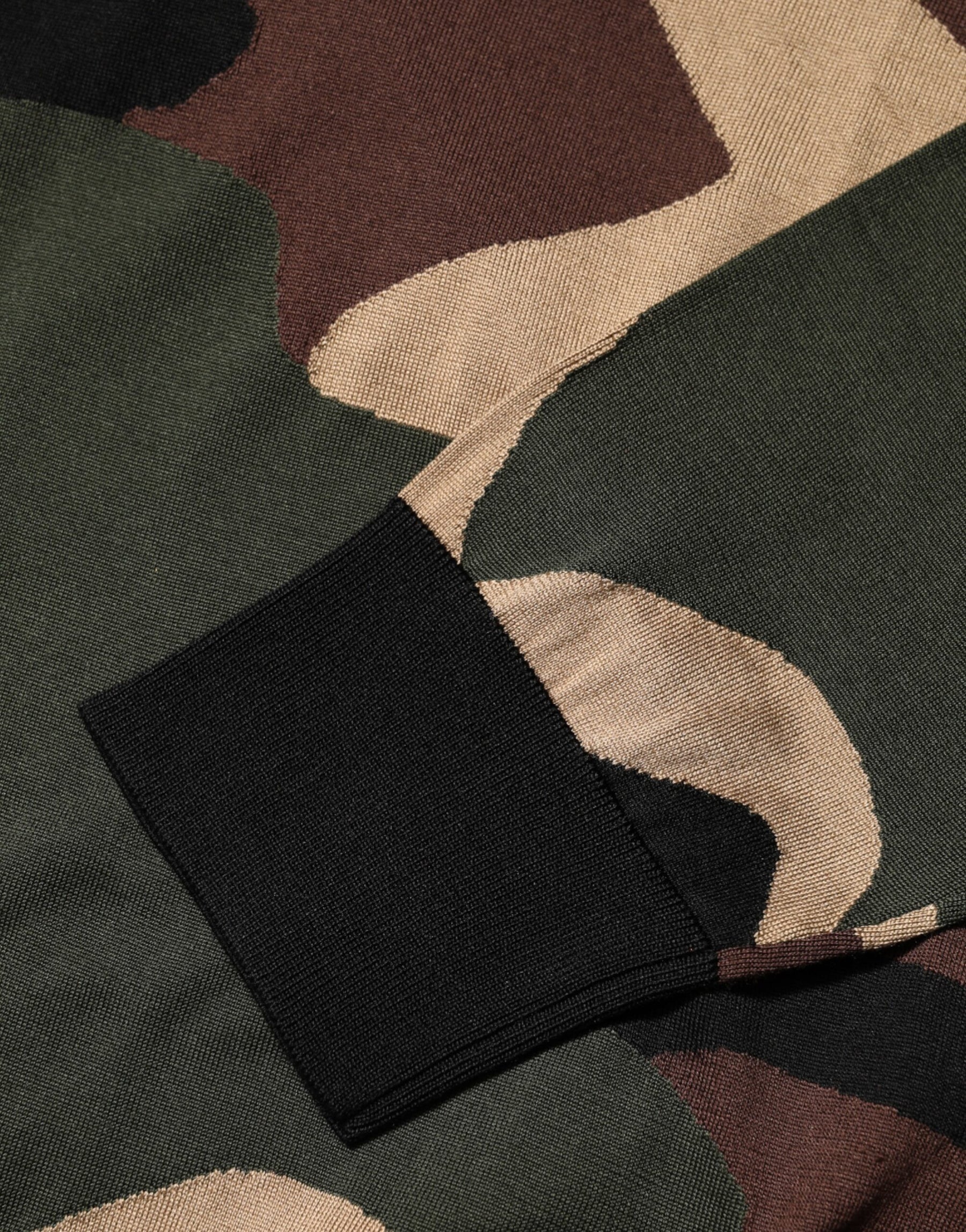 Dolce & Gabbana Multicolor Camouflage Crew Neck Men Pullover Sweater | Regal Royce