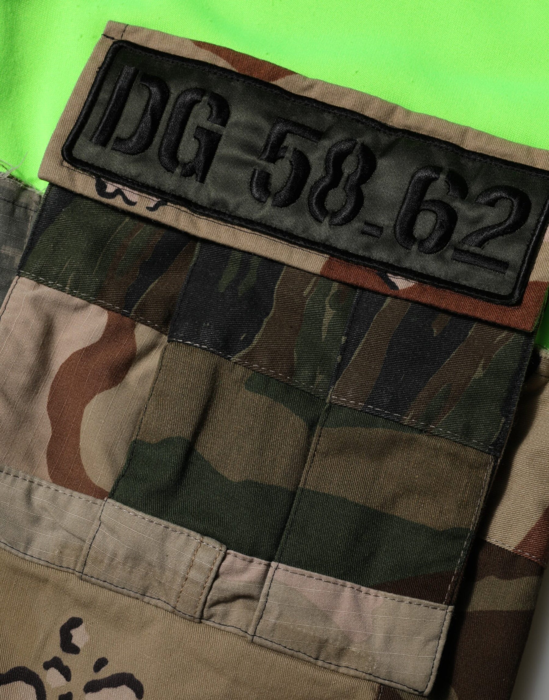 Dolce & Gabbana Green Patchwork Men Sweatshirt Sweater | Regal Royce