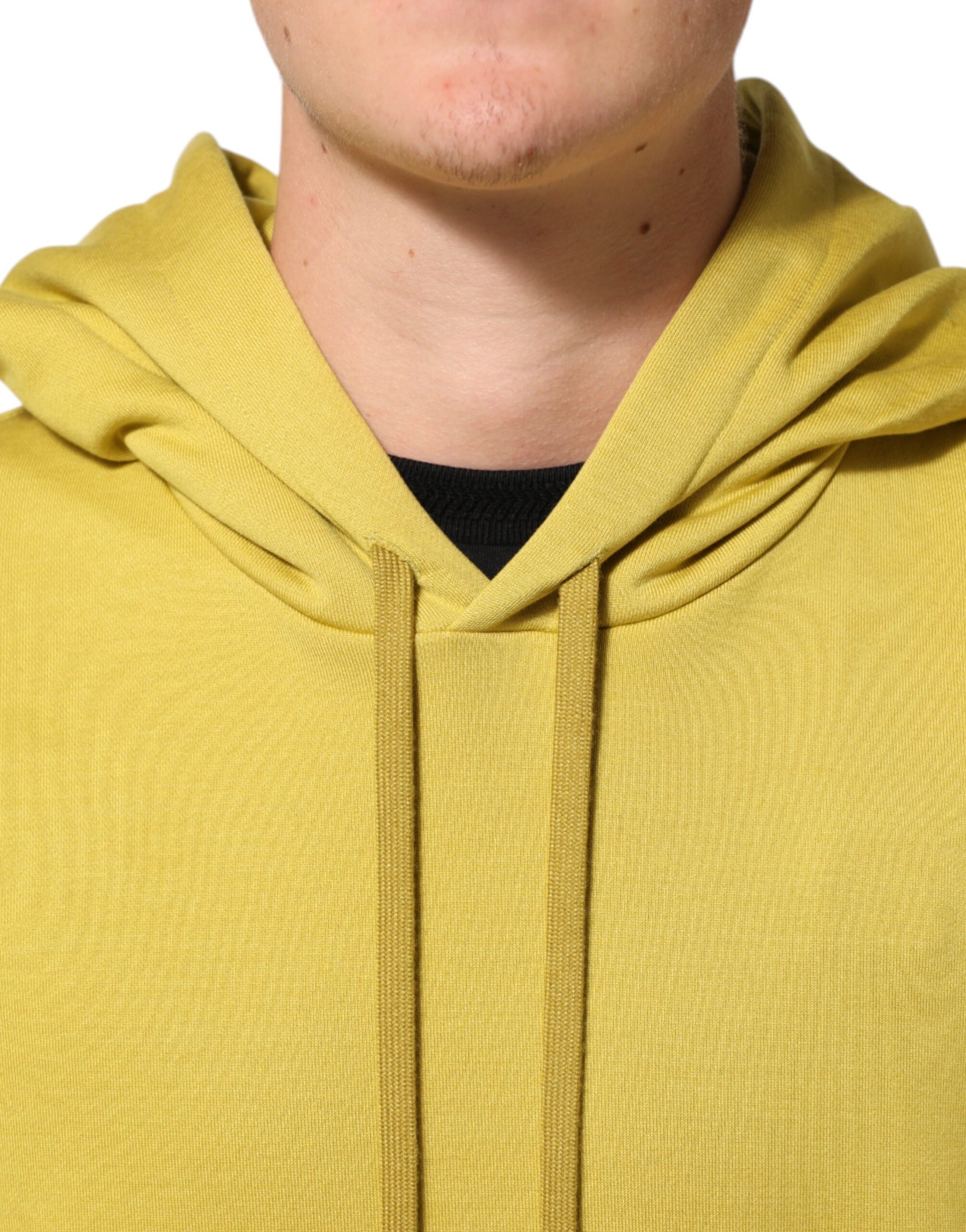 Dolce & Gabbana Yellow Logo Cotton Hooded Sweatshirt Sweater | Regal Royce