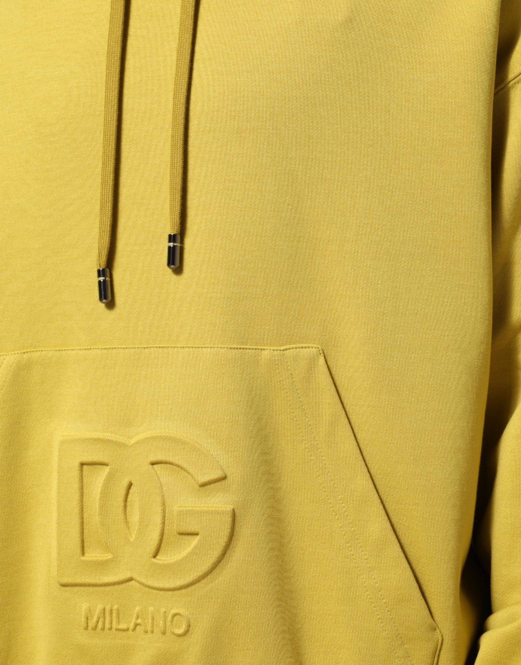 Dolce & Gabbana Yellow Logo Cotton Hooded Sweatshirt Sweater | Regal Royce