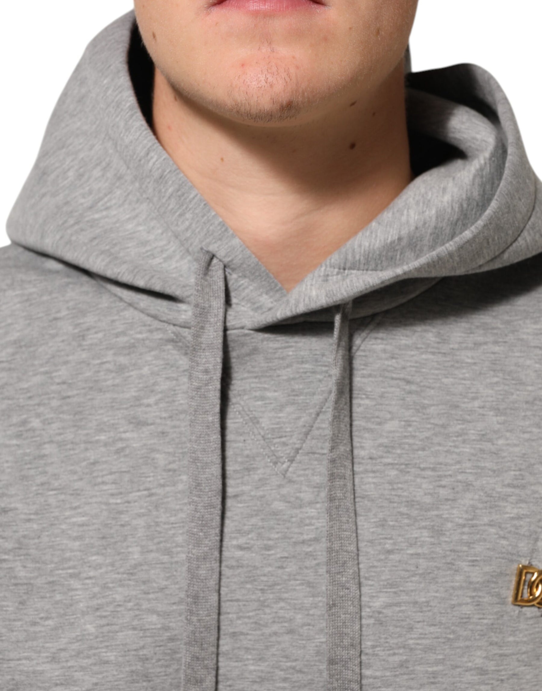 Dolce & Gabbana Gray Logo Cotton Hooded Sweatshirt Sweater | Regal Royce