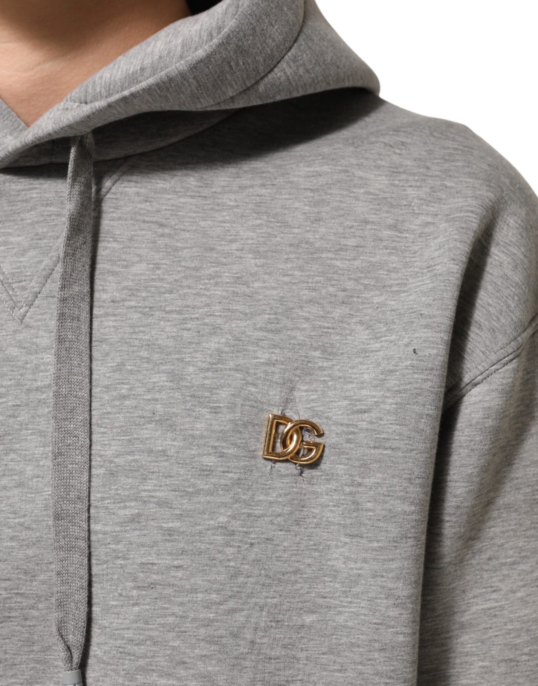 Dolce & Gabbana Gray Logo Cotton Hooded Sweatshirt Sweater | Regal Royce