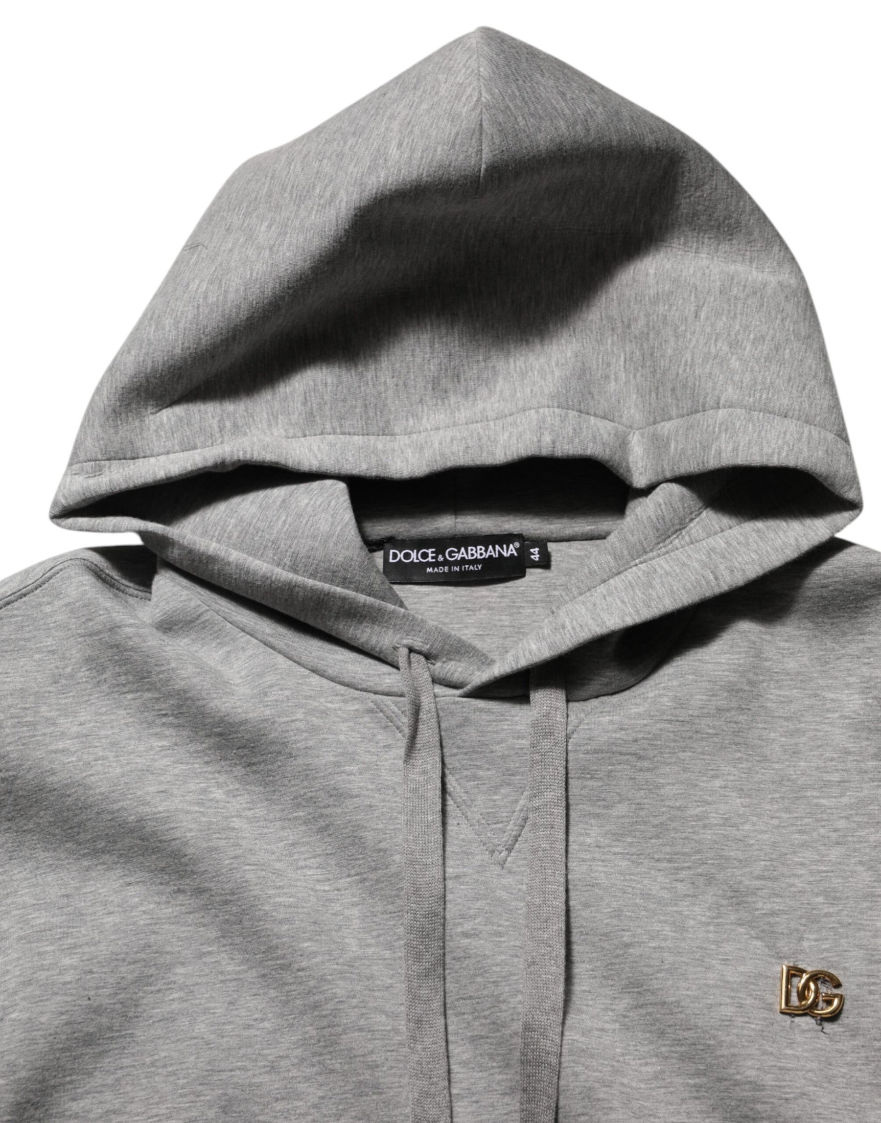 Dolce & Gabbana Gray Logo Cotton Hooded Sweatshirt Sweater | Regal Royce