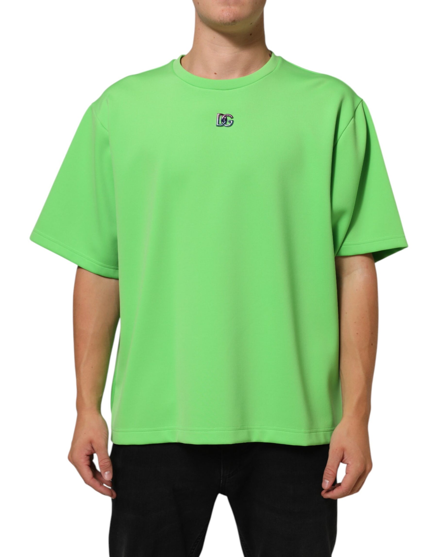 Dolce & Gabbana Green Logo Crew Neck Short Sleeves T-shirt | Regal Royce