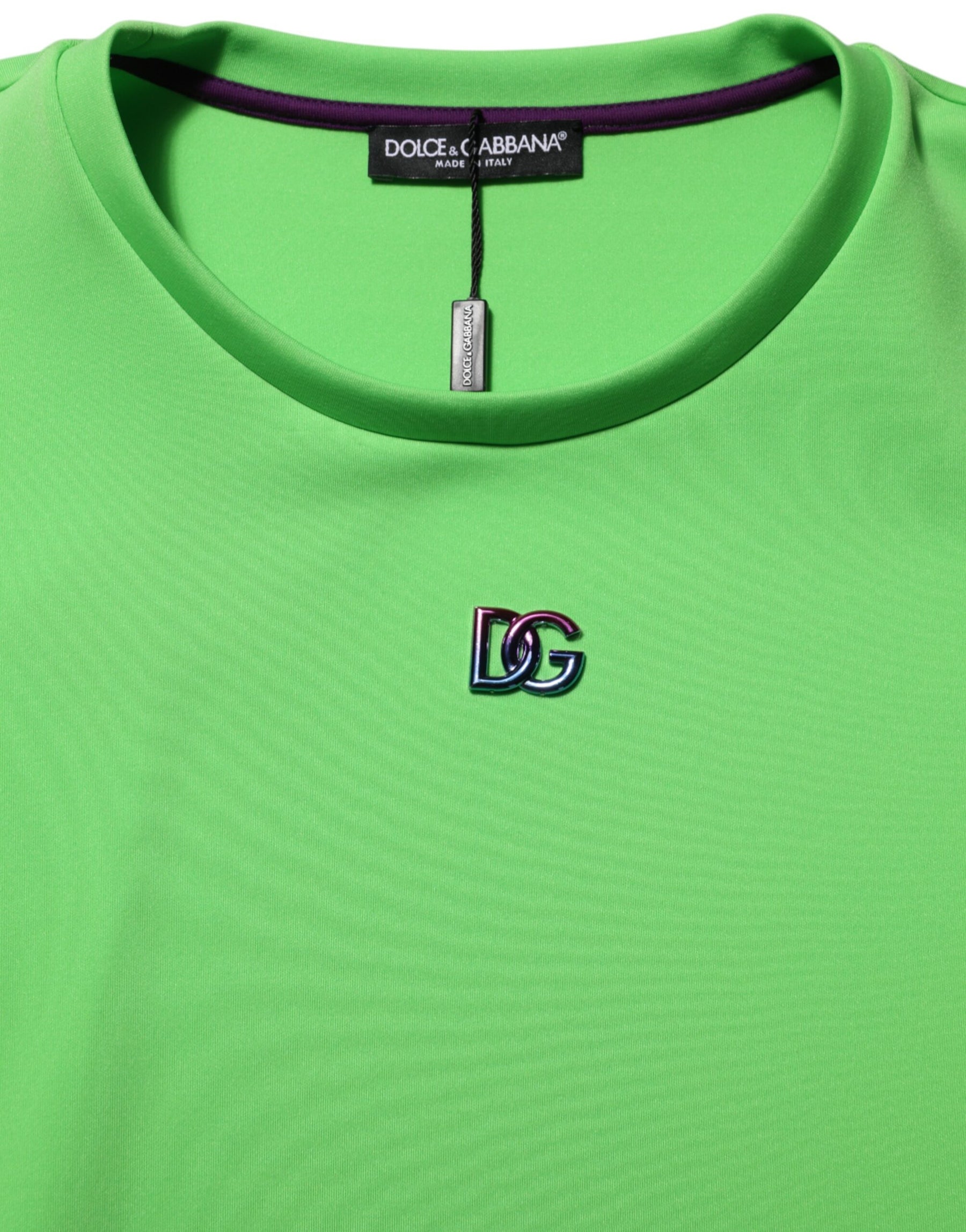 Dolce & Gabbana Green Logo Crew Neck Short Sleeves T-shirt | Regal Royce