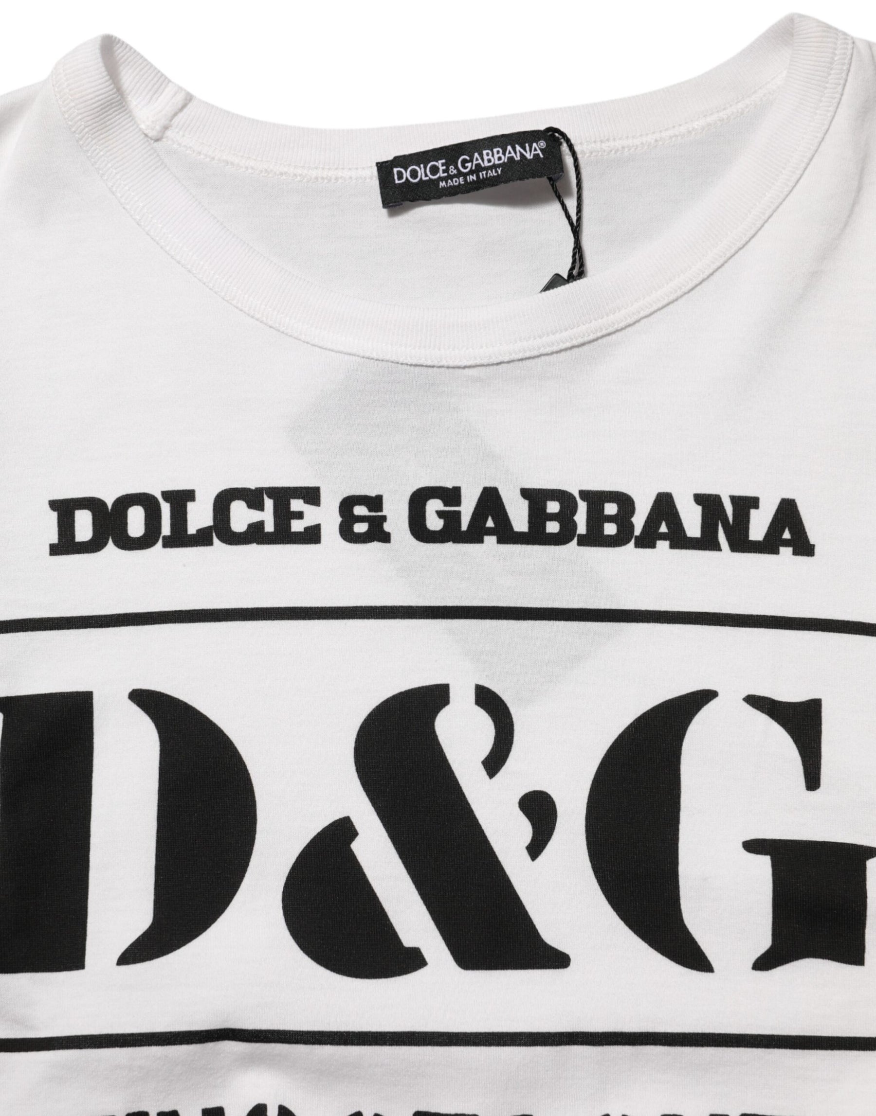 Dolce & Gabbana White Logo Camouflage Crew Neck Men T-shirt | Regal Royce