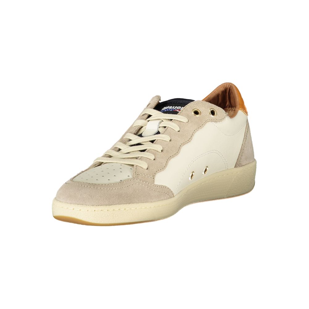 Blauer White Leather Men Sneaker | Regal Royce